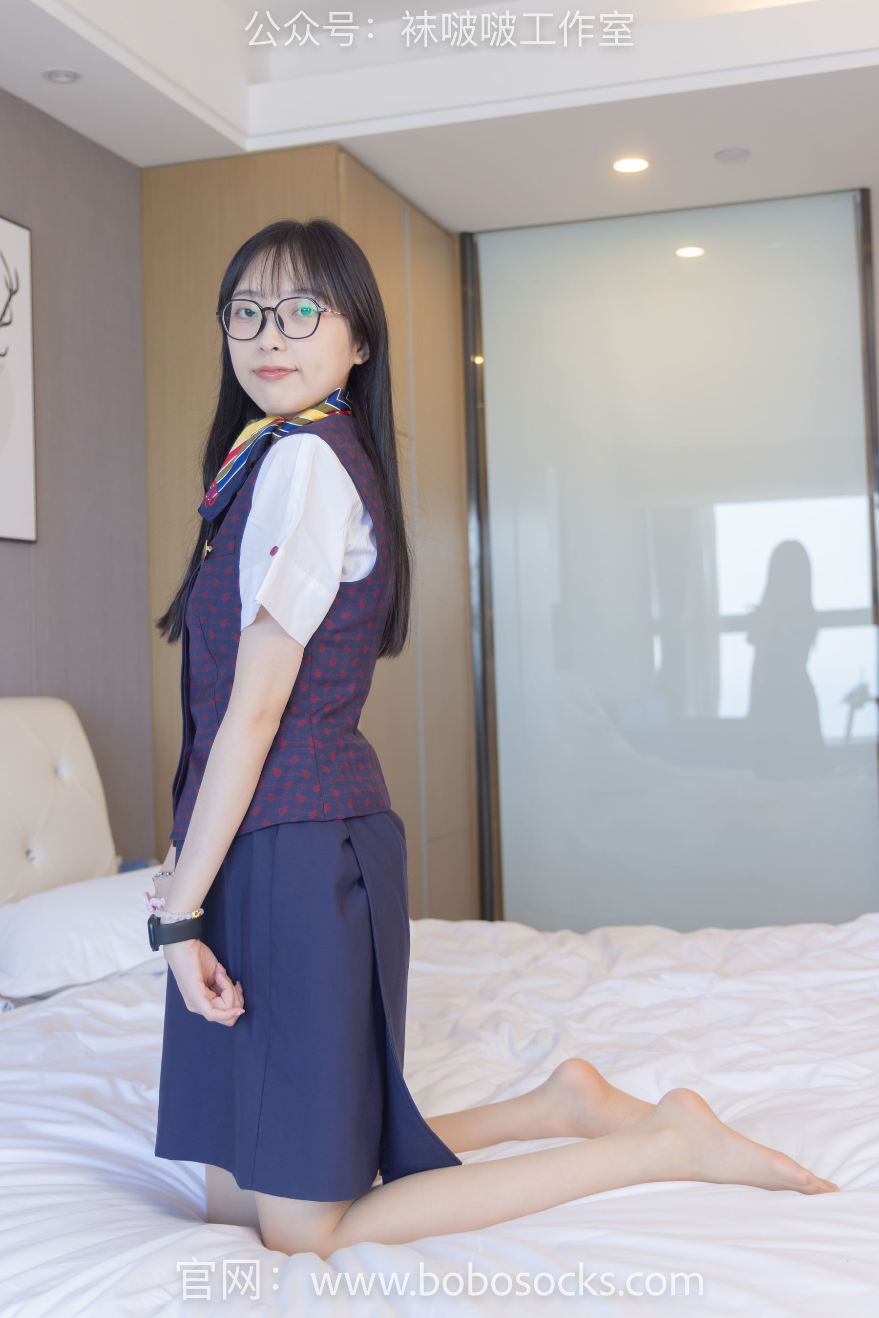 BoBoSocks袜啵啵 No.115 稚予-平底鞋、肉丝、空姐制服