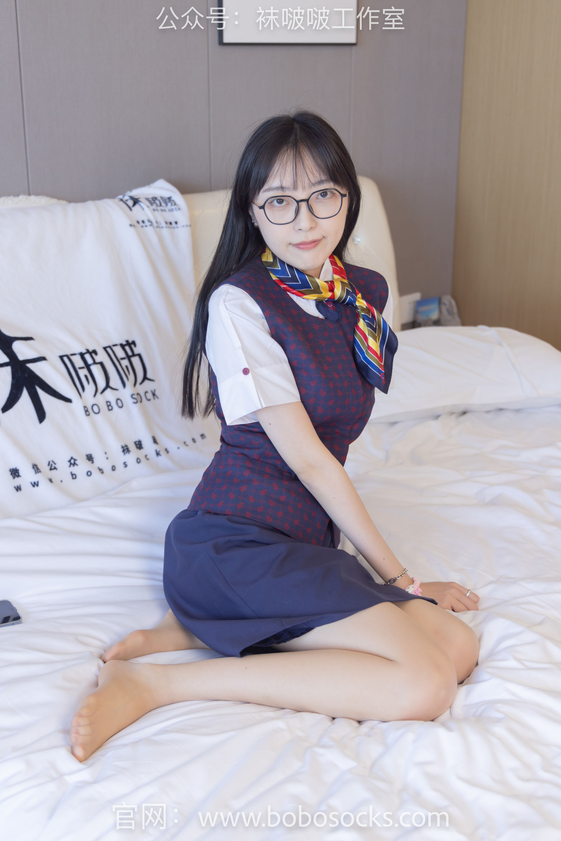 BoBoSocks袜啵啵 No.115 稚予-平底鞋、肉丝、空姐制服