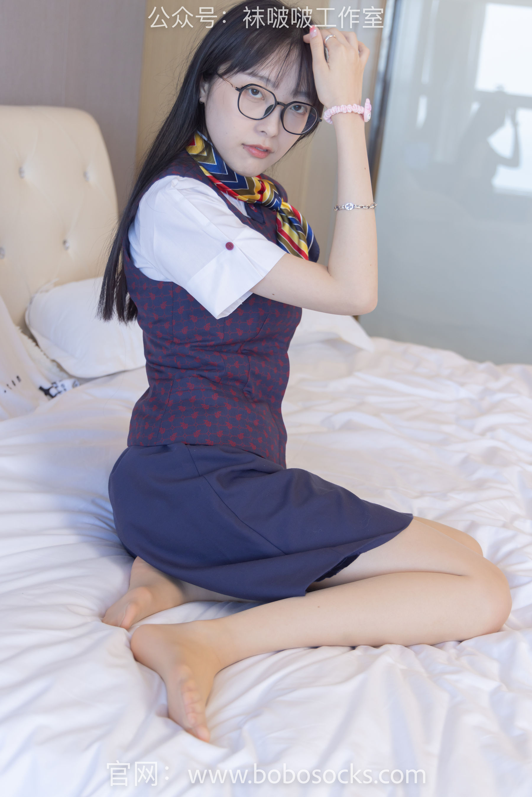 BoBoSocks袜啵啵 No.115 稚予-平底鞋、肉丝、空姐制服
