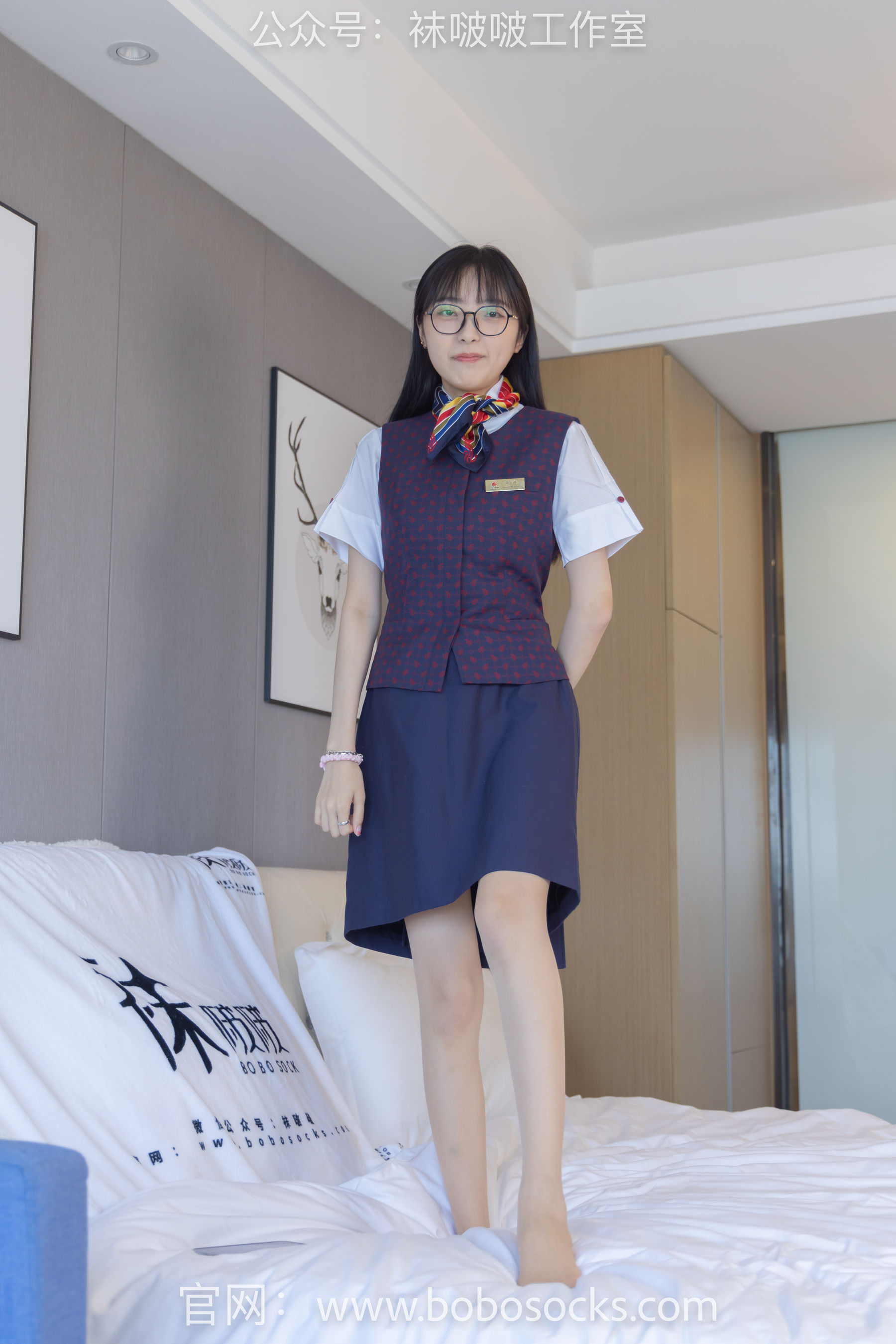 BoBoSocks袜啵啵 No.115 稚予-平底鞋、肉丝、空姐制服