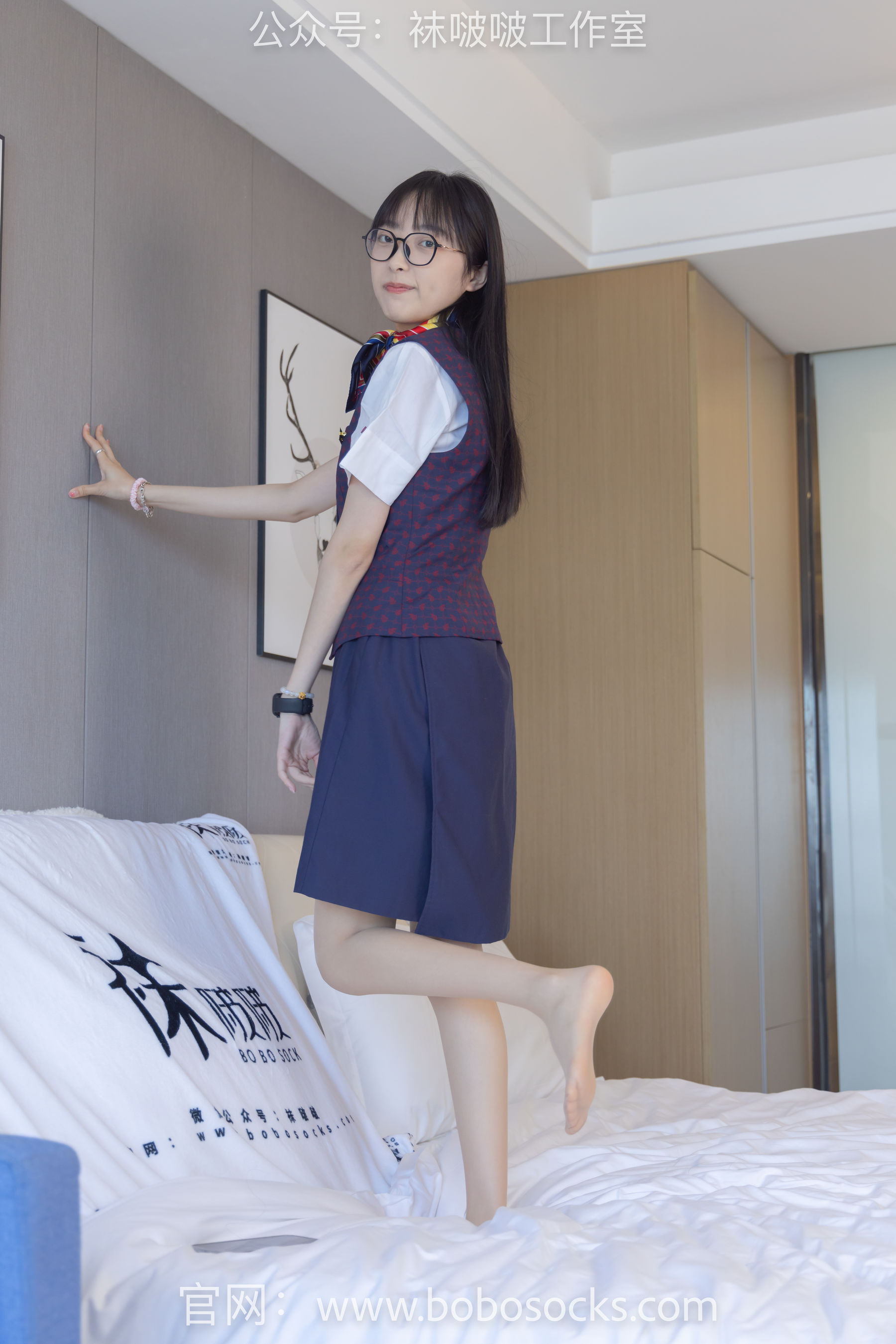 BoBoSocks袜啵啵 No.115 稚予-平底鞋、肉丝、空姐制服