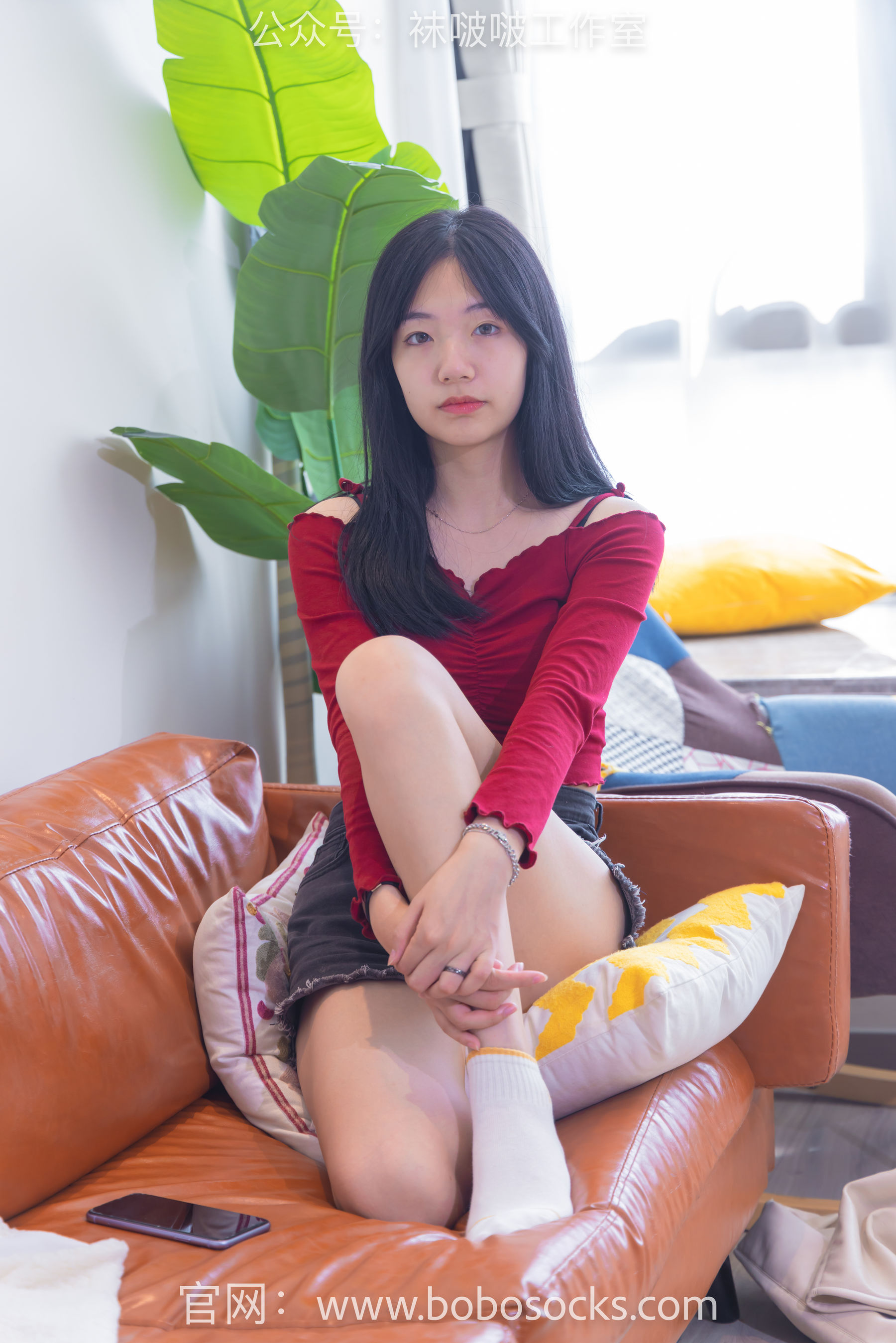 BoBoSocks袜啵啵 No.120 小甜豆-高跟长靴、白棉袜、裸足