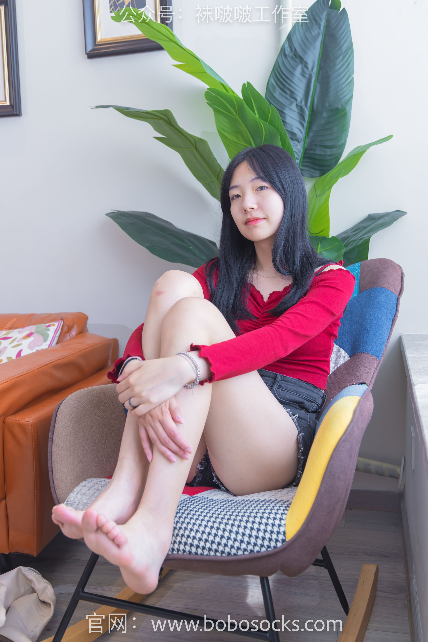 BoBoSocks袜啵啵 No.120 小甜豆-高跟长靴、白棉袜、裸足