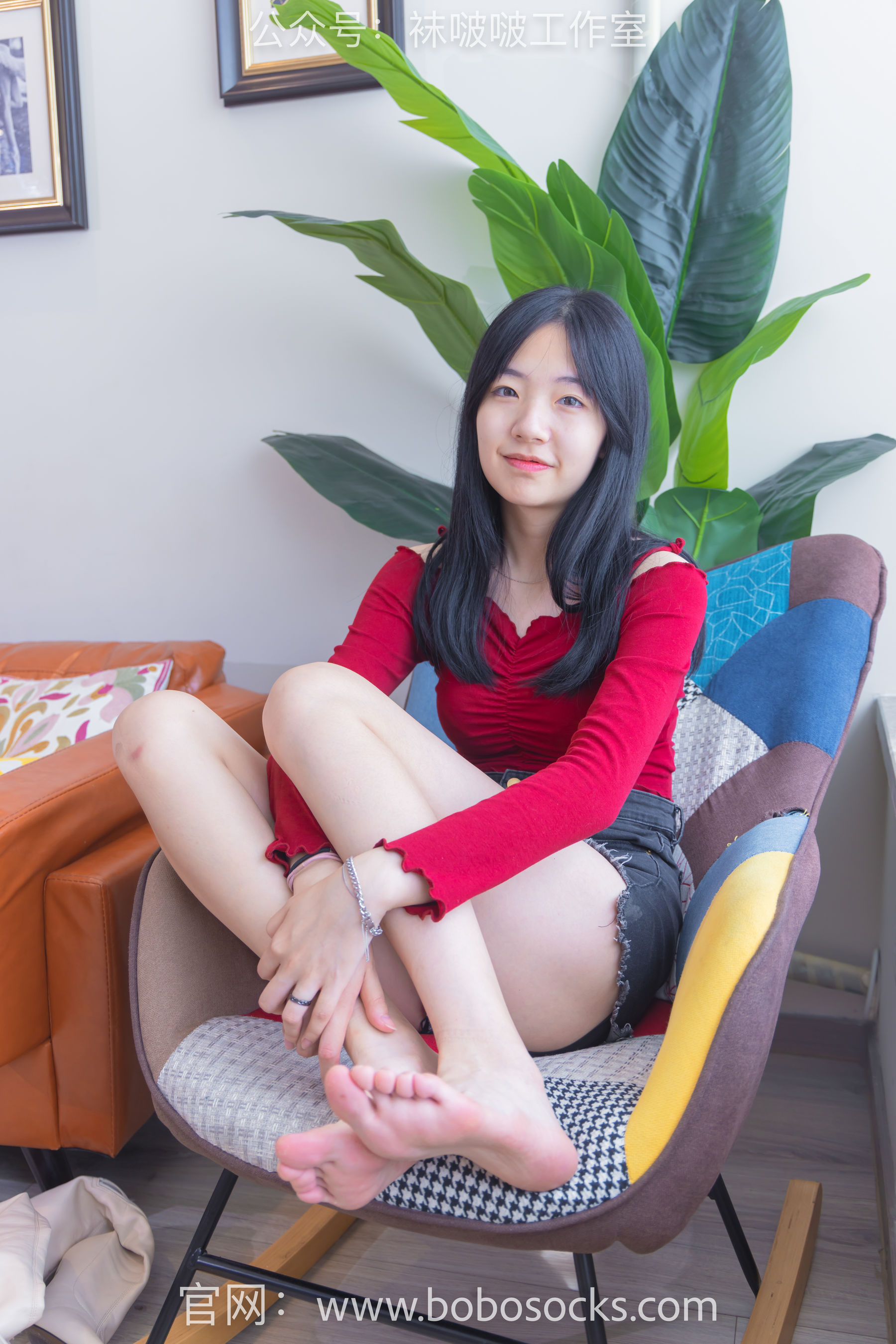 BoBoSocks袜啵啵 No.120 小甜豆-高跟长靴、白棉袜、裸足