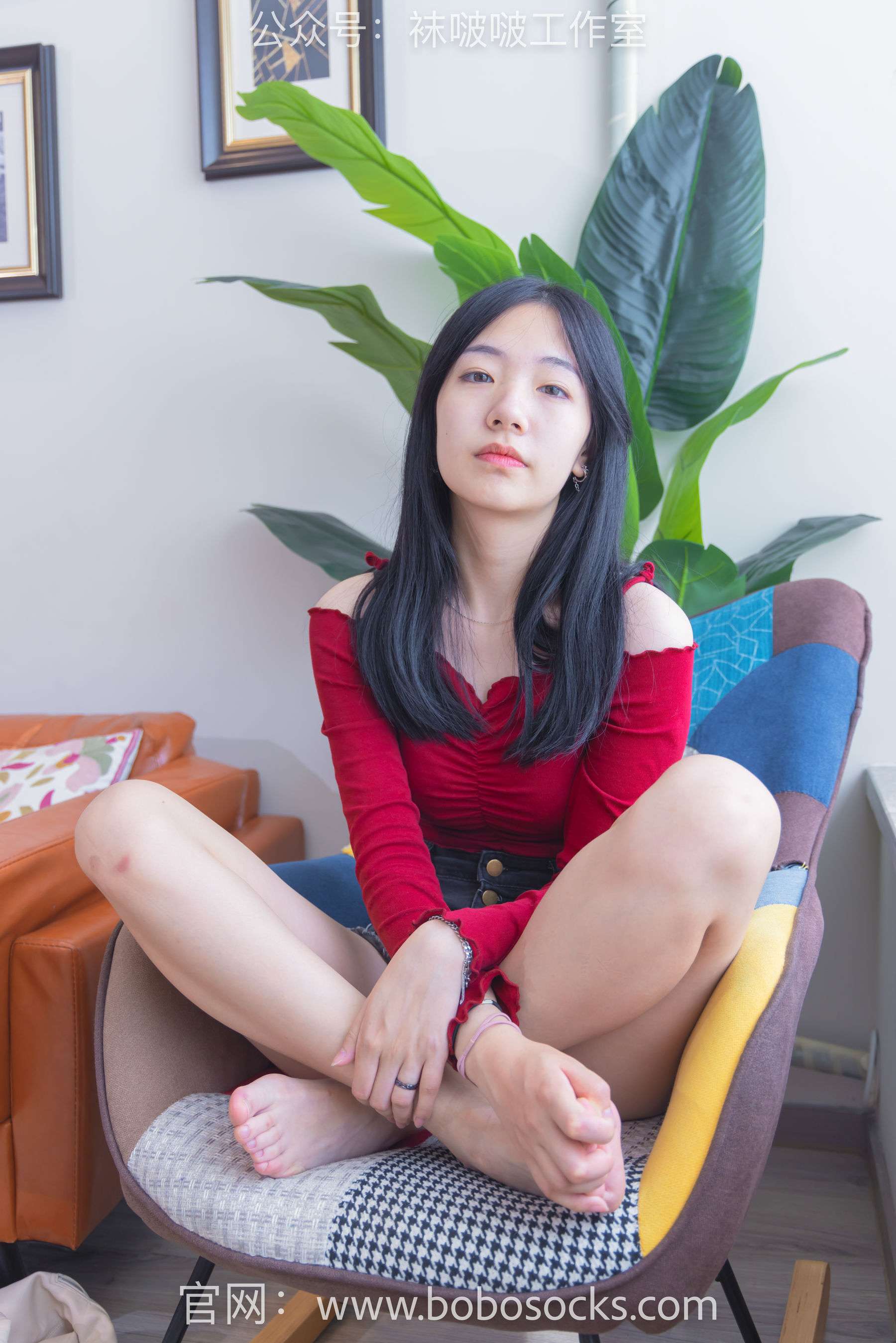 BoBoSocks袜啵啵 No.120 小甜豆-高跟长靴、白棉袜、裸足