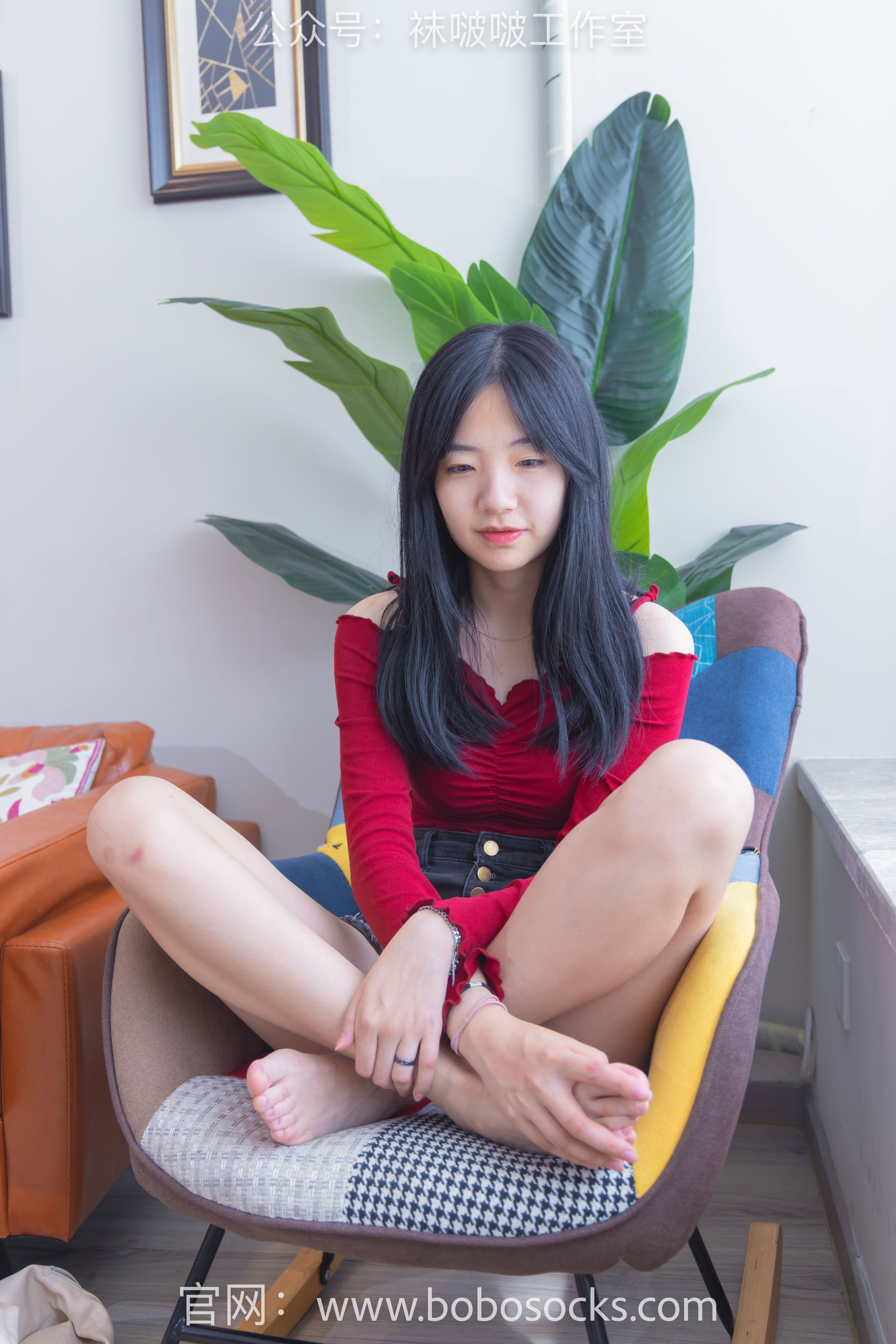 BoBoSocks袜啵啵 No.120 小甜豆-高跟长靴、白棉袜、裸足