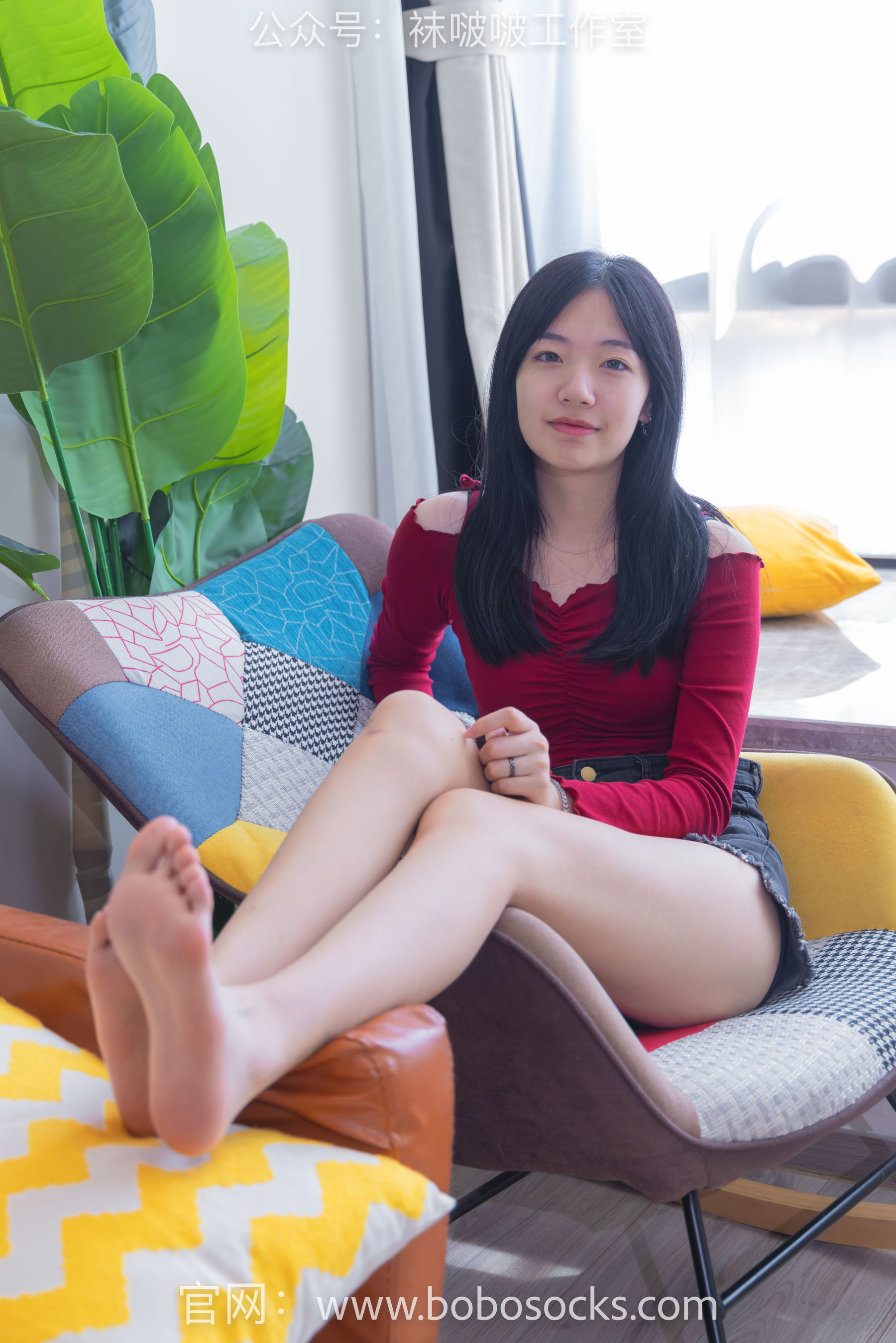 BoBoSocks袜啵啵 No.120 小甜豆-高跟长靴、白棉袜、裸足