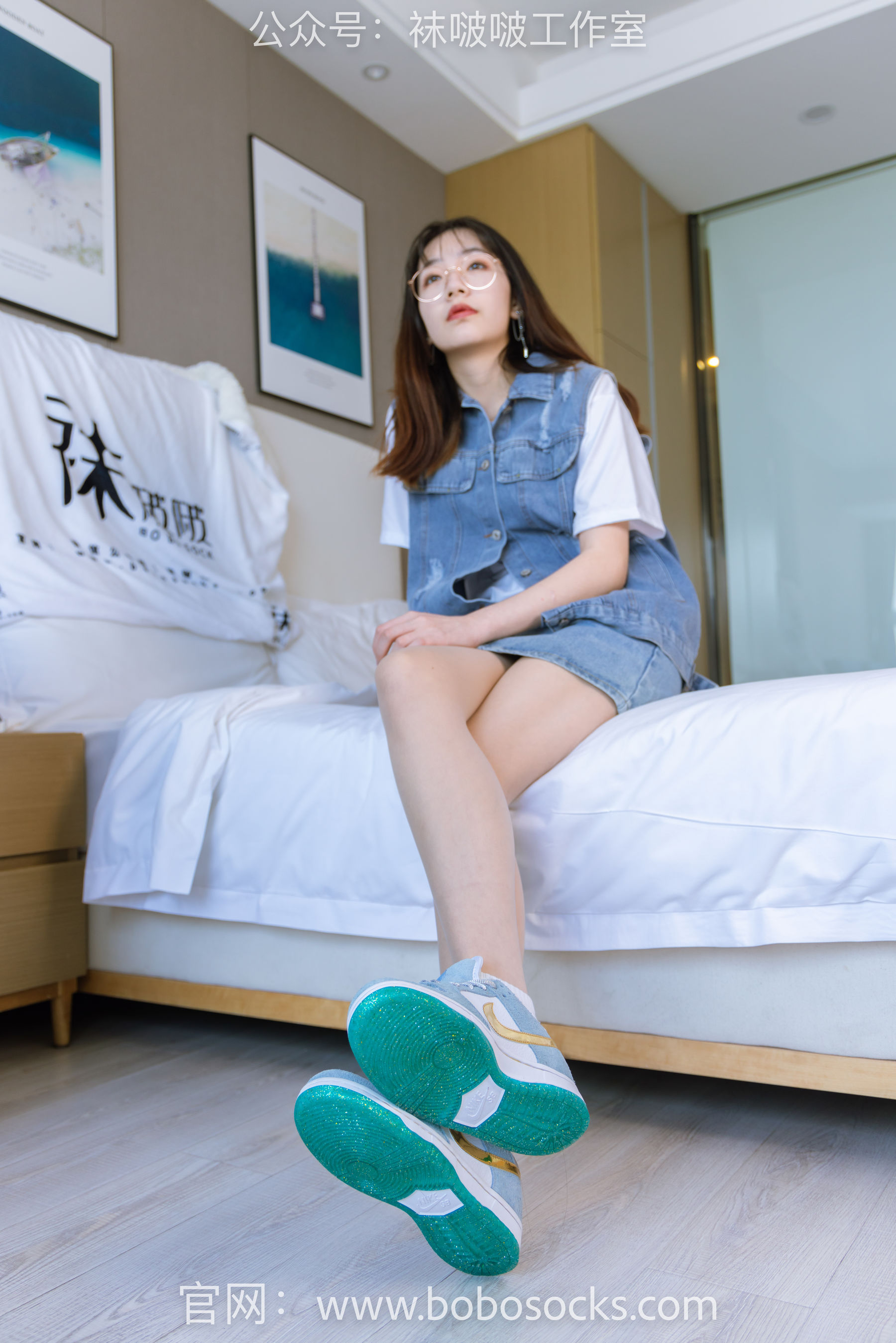 BoBoSocks袜啵啵 No.123 小甜豆-板鞋、白棉袜、肉丝