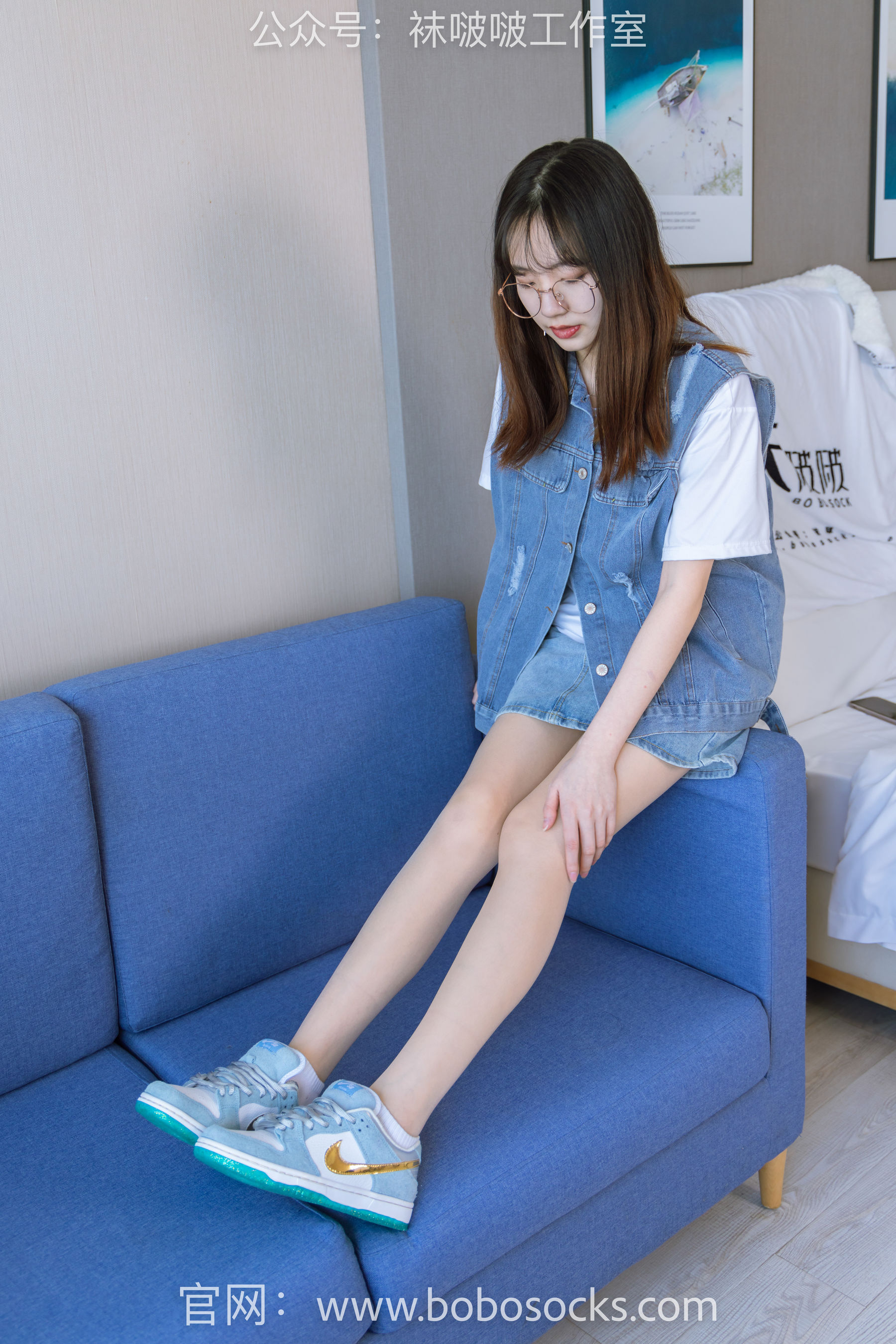 BoBoSocks袜啵啵 No.123 小甜豆-板鞋、白棉袜、肉丝