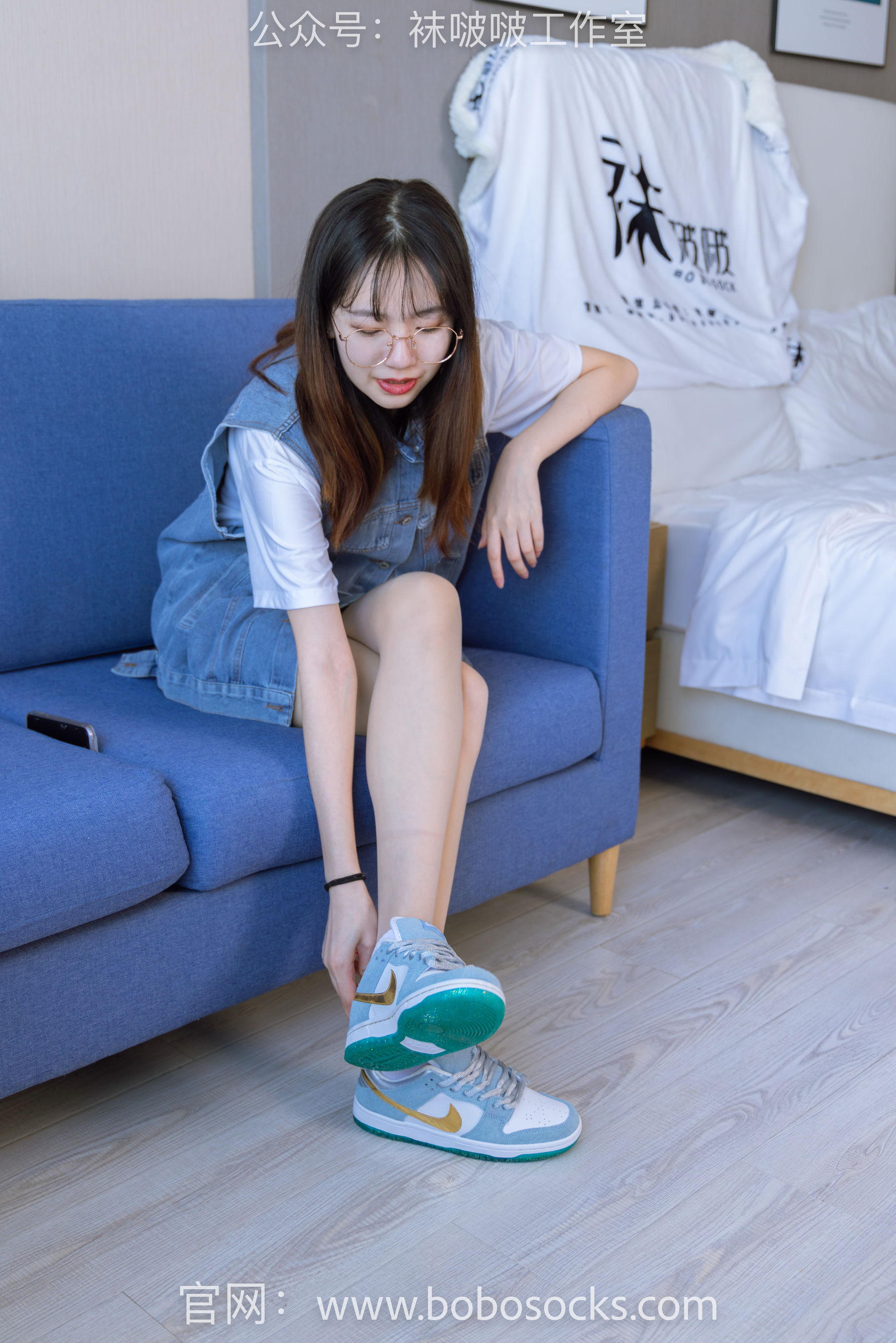 BoBoSocks袜啵啵 No.123 小甜豆-板鞋、白棉袜、肉丝