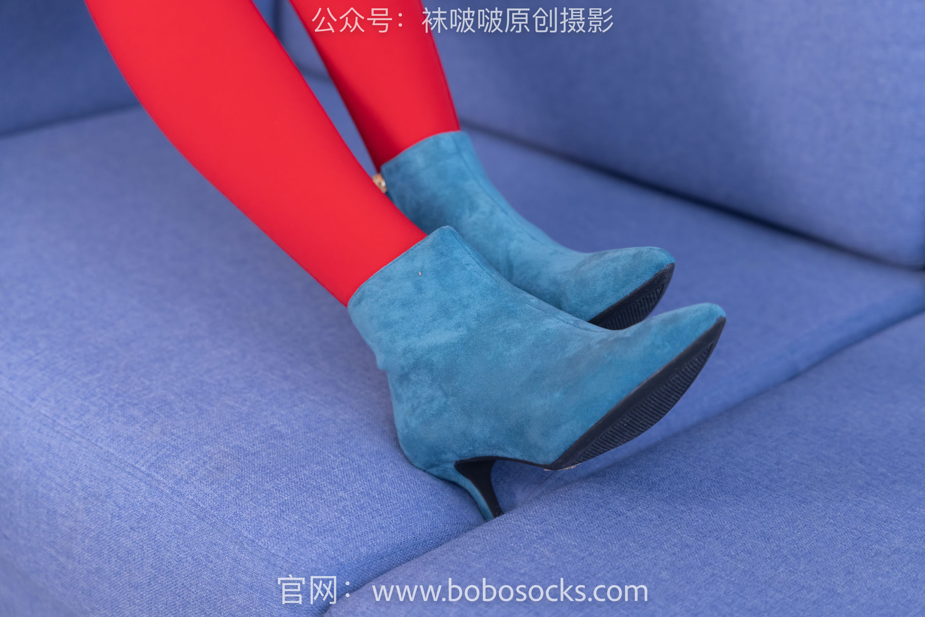 BoBoSocks袜啵啵 No.132 小甜豆-aj1板鞋、蓝色短靴、厚黑丝、厚红丝