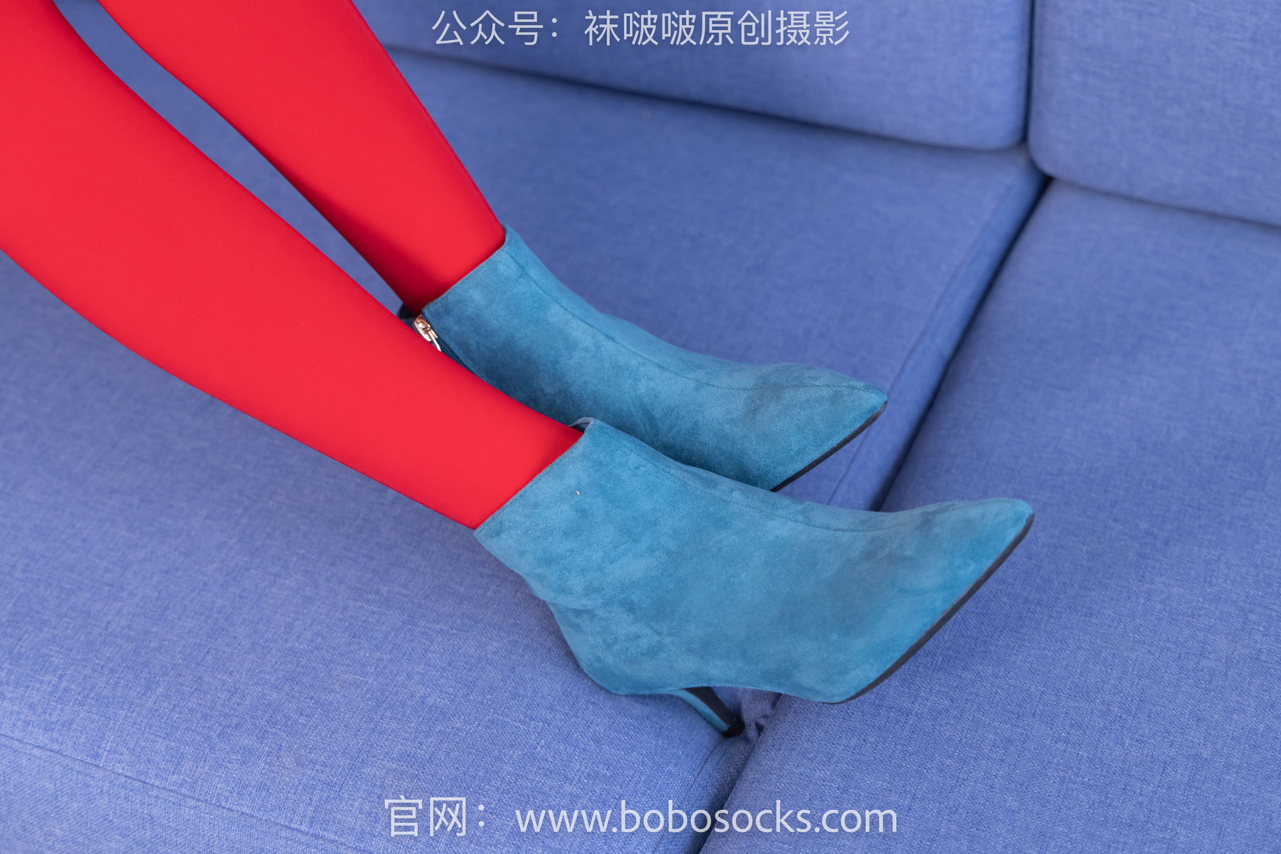 BoBoSocks袜啵啵 No.132 小甜豆-aj1板鞋、蓝色短靴、厚黑丝、厚红丝
