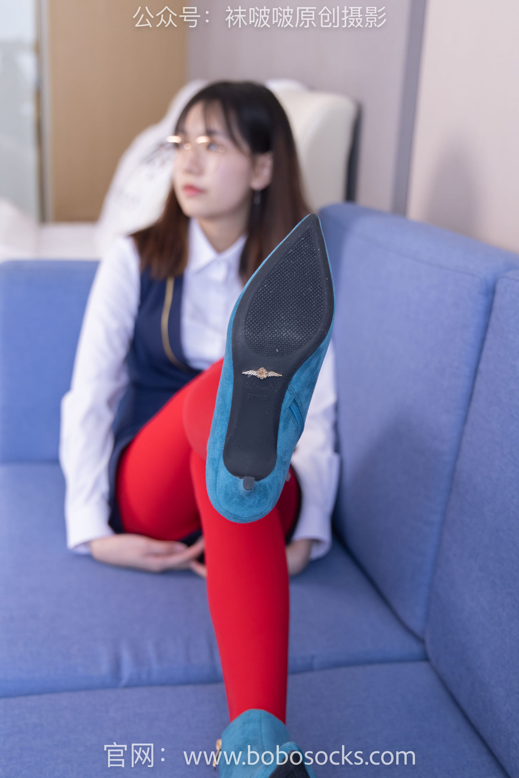 BoBoSocks袜啵啵 No.132 小甜豆-aj1板鞋、蓝色短靴、厚黑丝、厚红丝