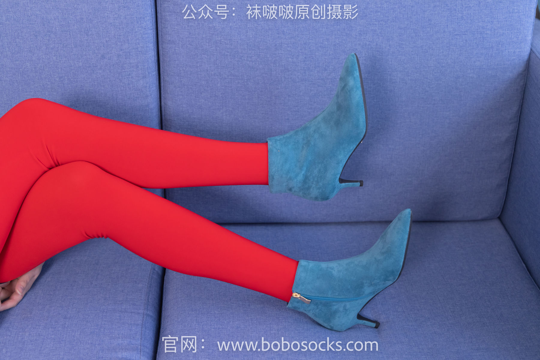 BoBoSocks袜啵啵 No.132 小甜豆-aj1板鞋、蓝色短靴、厚黑丝、厚红丝
