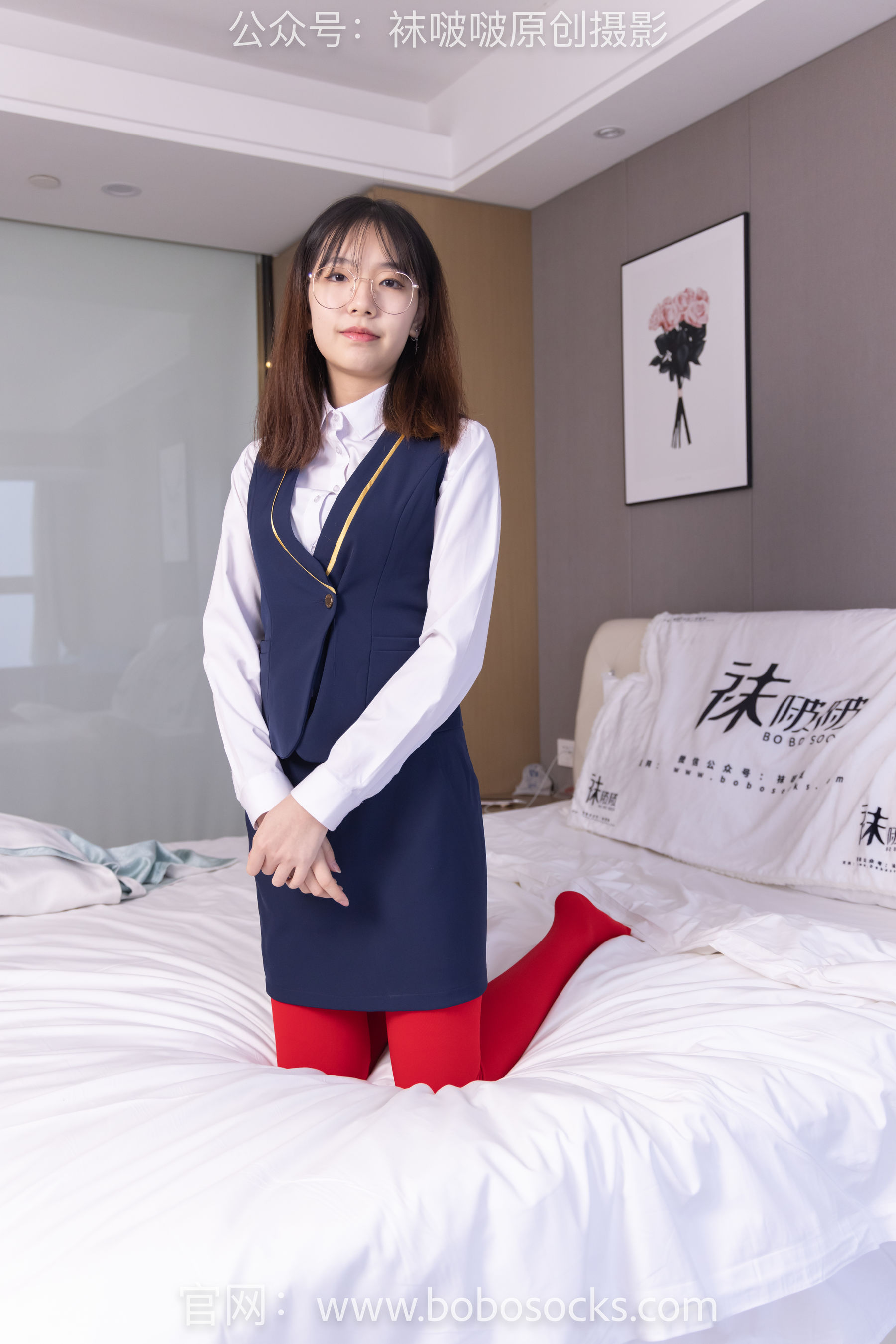 BoBoSocks袜啵啵 No.132 小甜豆-aj1板鞋、蓝色短靴、厚黑丝、厚红丝