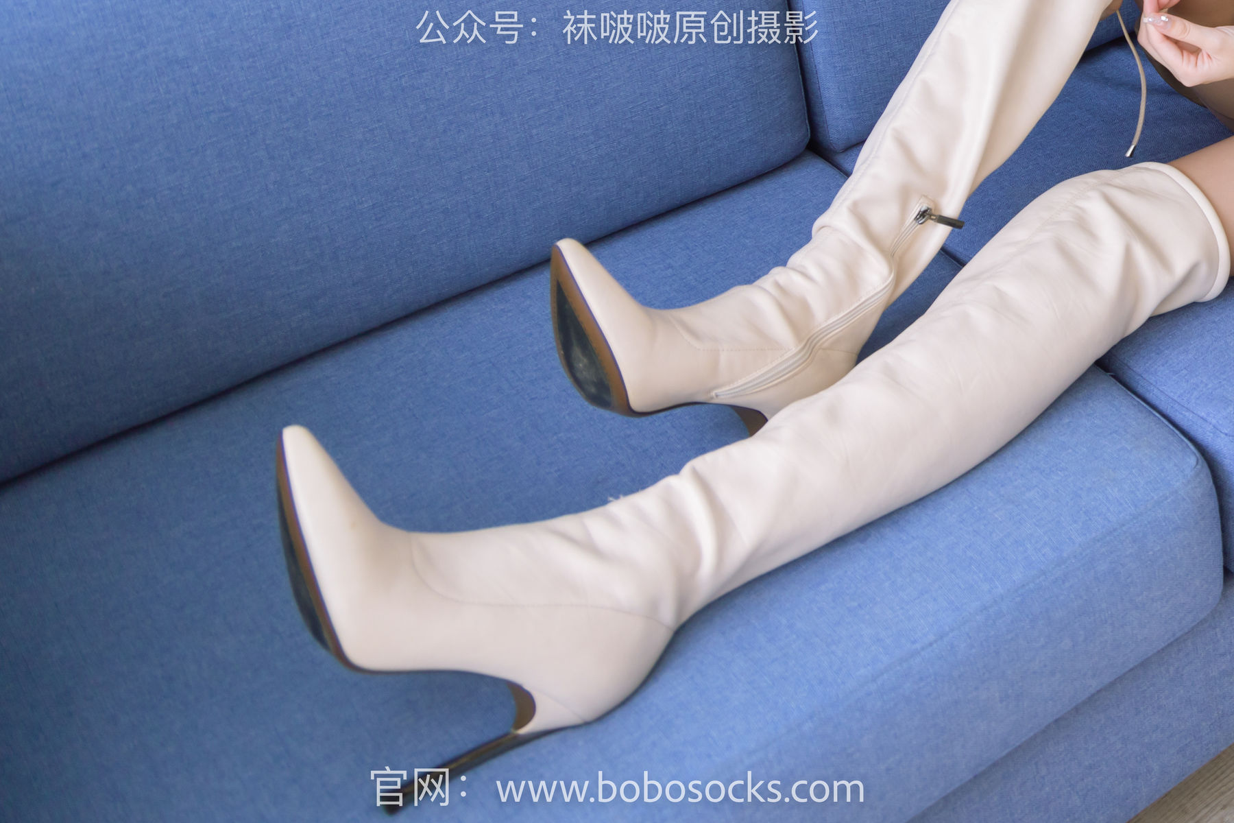 BoBoSocks袜啵啵 No.133 稚予-高跟长靴、白棉袜、咖啡丝