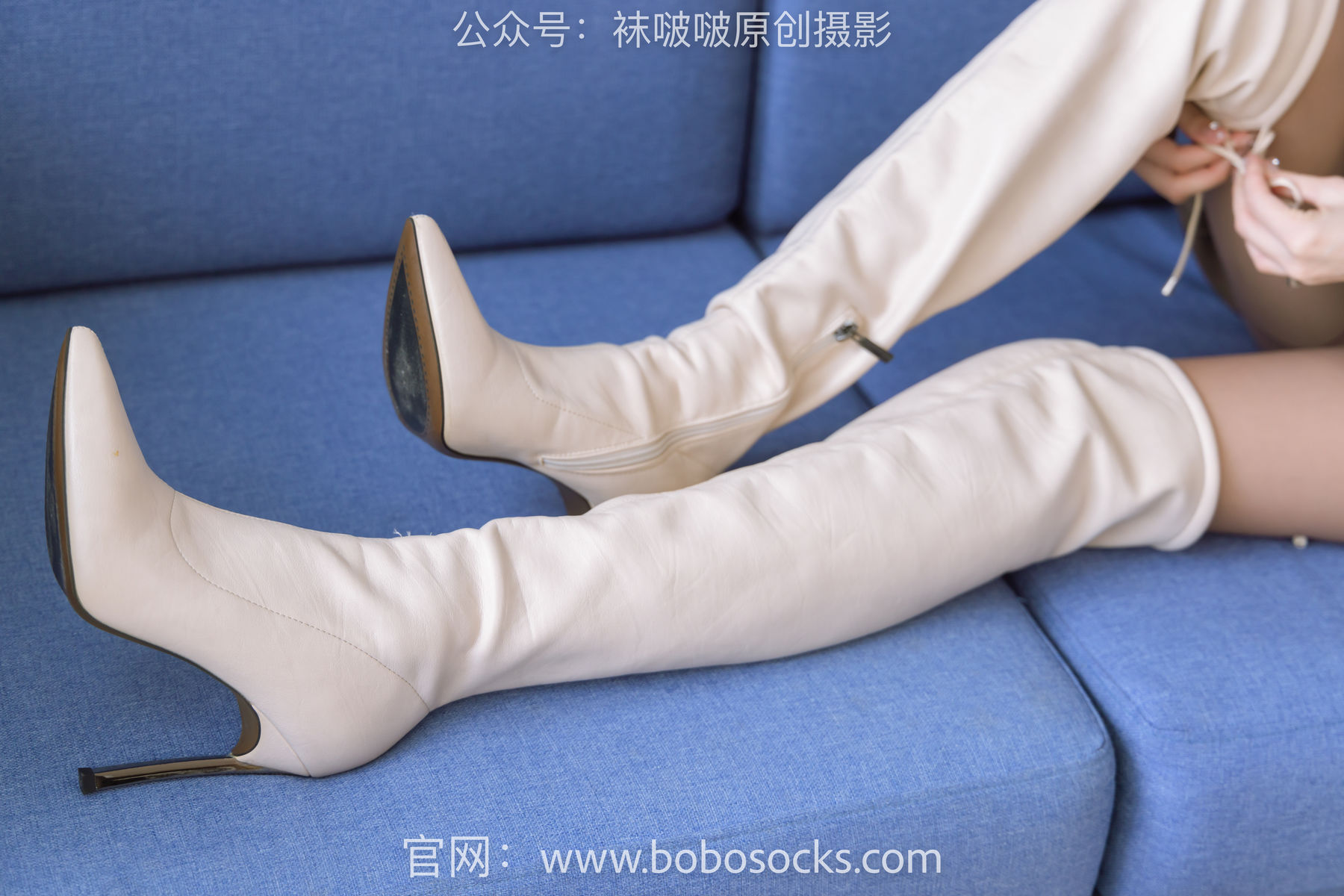 BoBoSocks袜啵啵 No.133 稚予-高跟长靴、白棉袜、咖啡丝