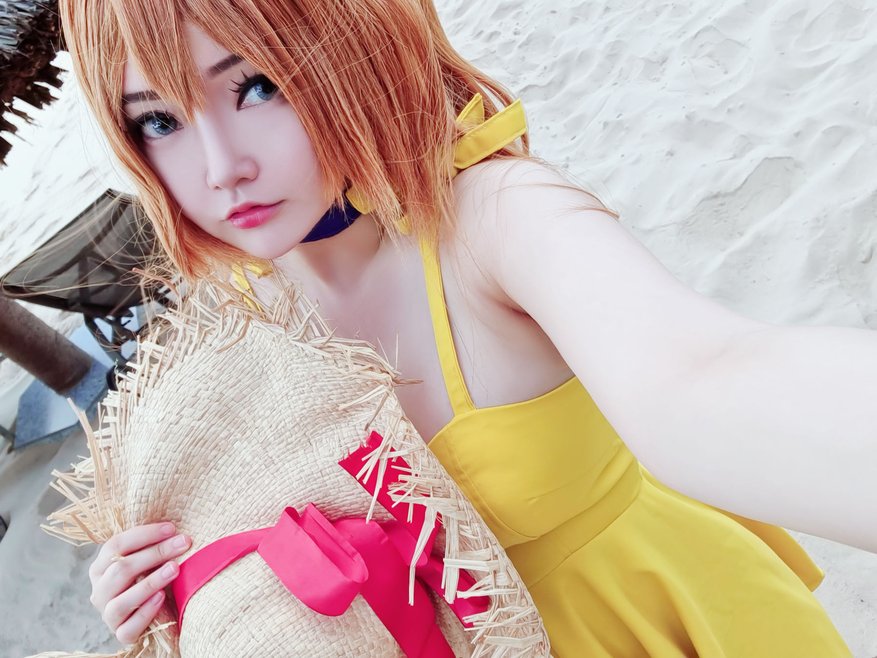 Coser小姐姐Potato Godzilla - Asuka Yellow Dress