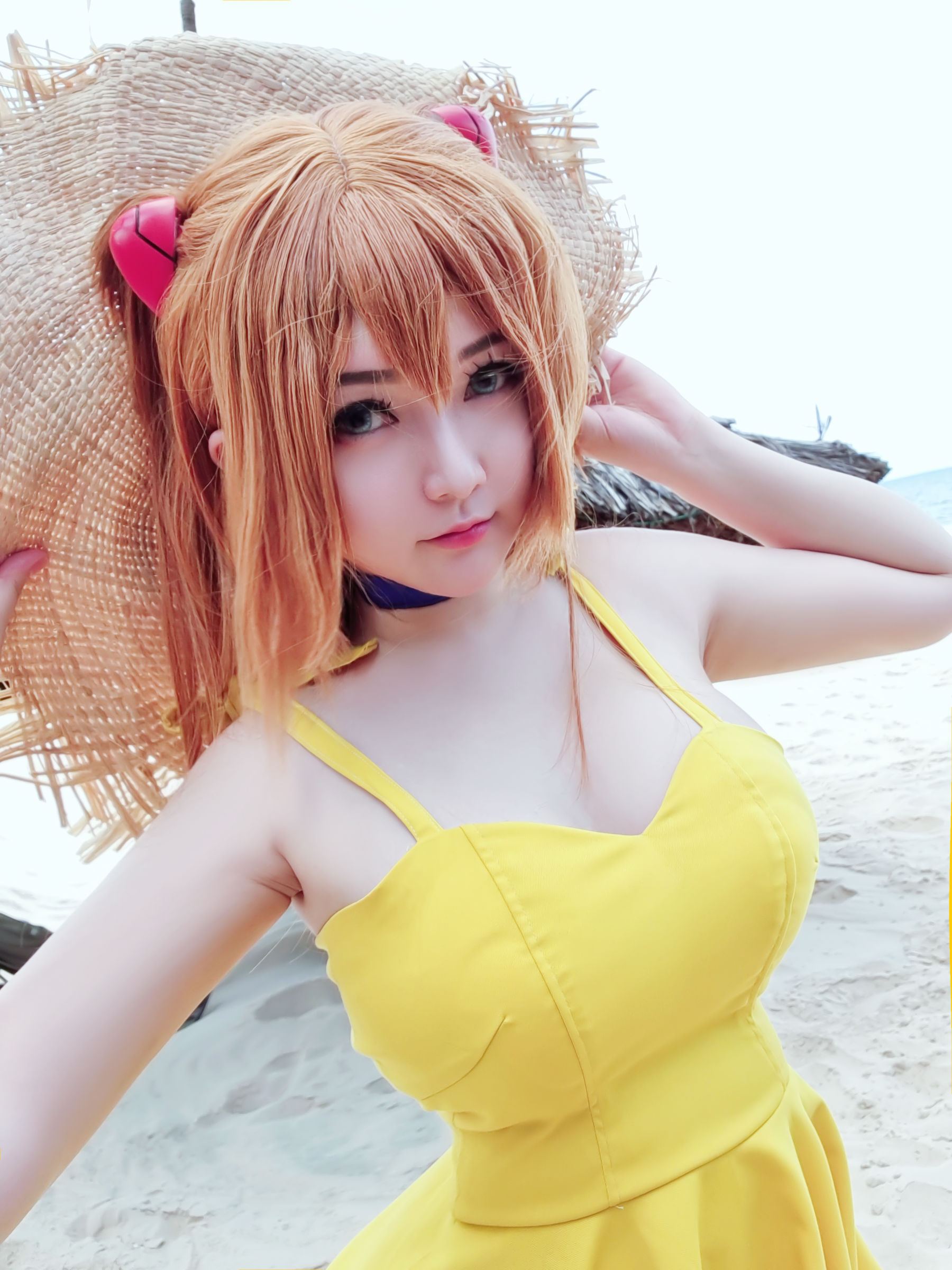 Coser小姐姐Potato Godzilla - Asuka Yellow Dress