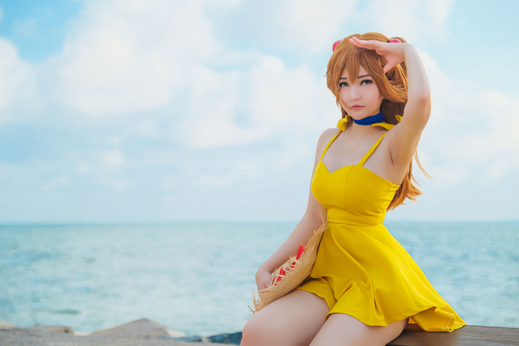 Coser小姐姐Potato Godzilla - Asuka Yellow Dress