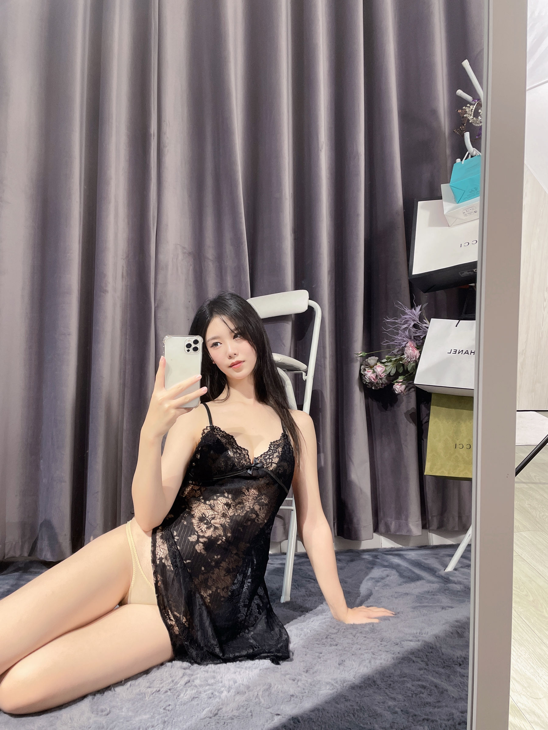 抖娘-利世图集 - 透视蕾丝吊带裙