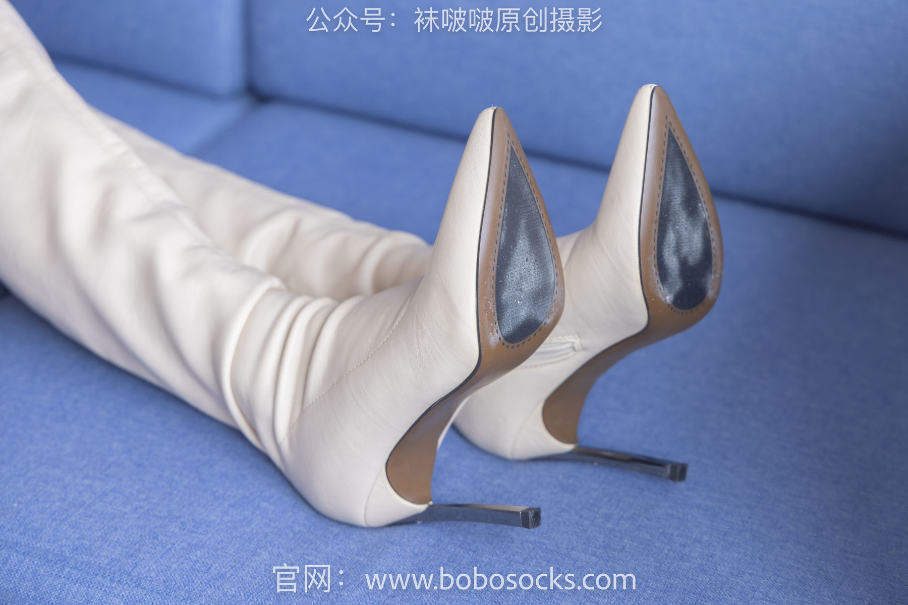 BoBoSocks袜啵啵 No.136 小甜豆-高跟长靴、白棉袜、裸足
