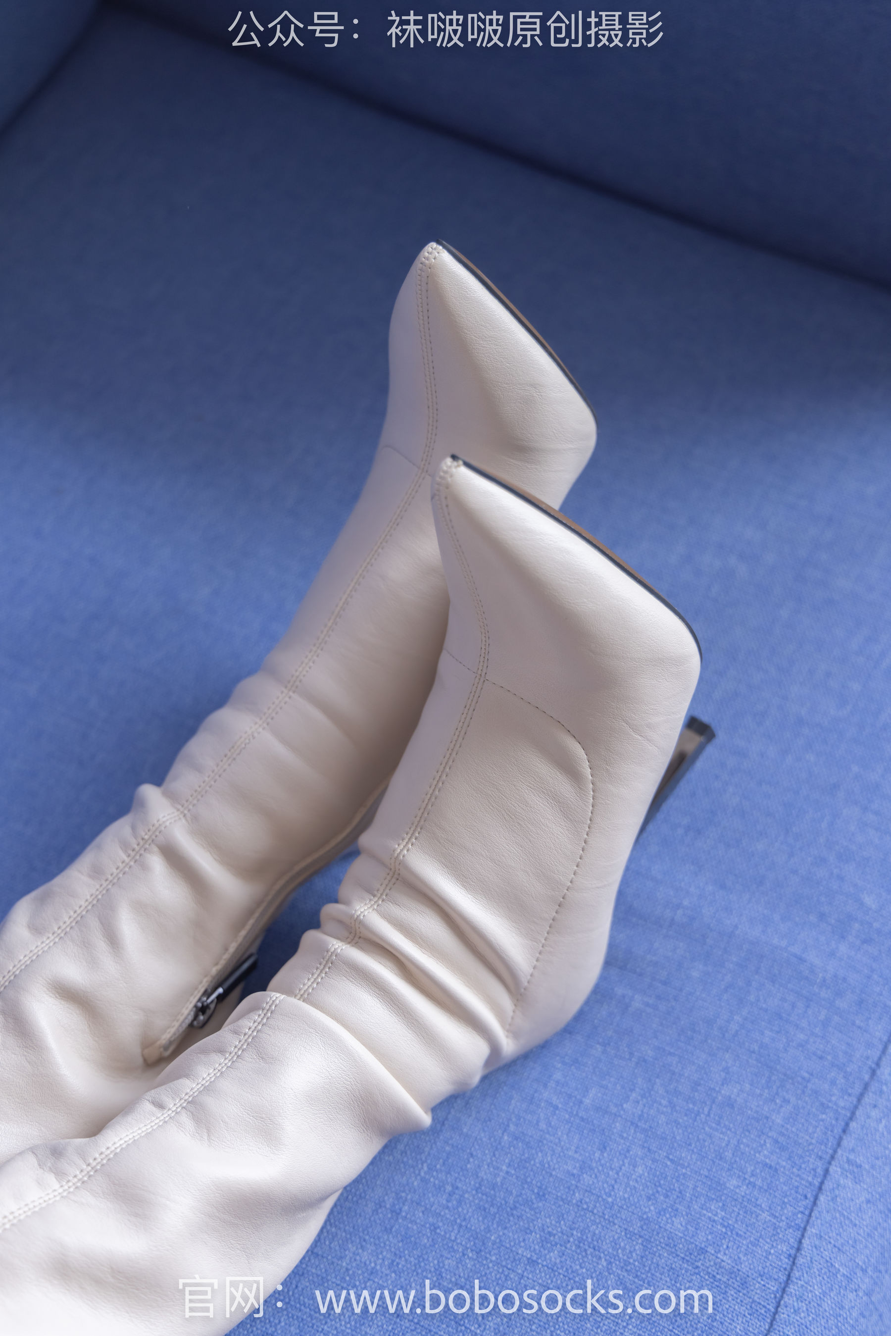 BoBoSocks袜啵啵 No.136 小甜豆-高跟长靴、白棉袜、裸足