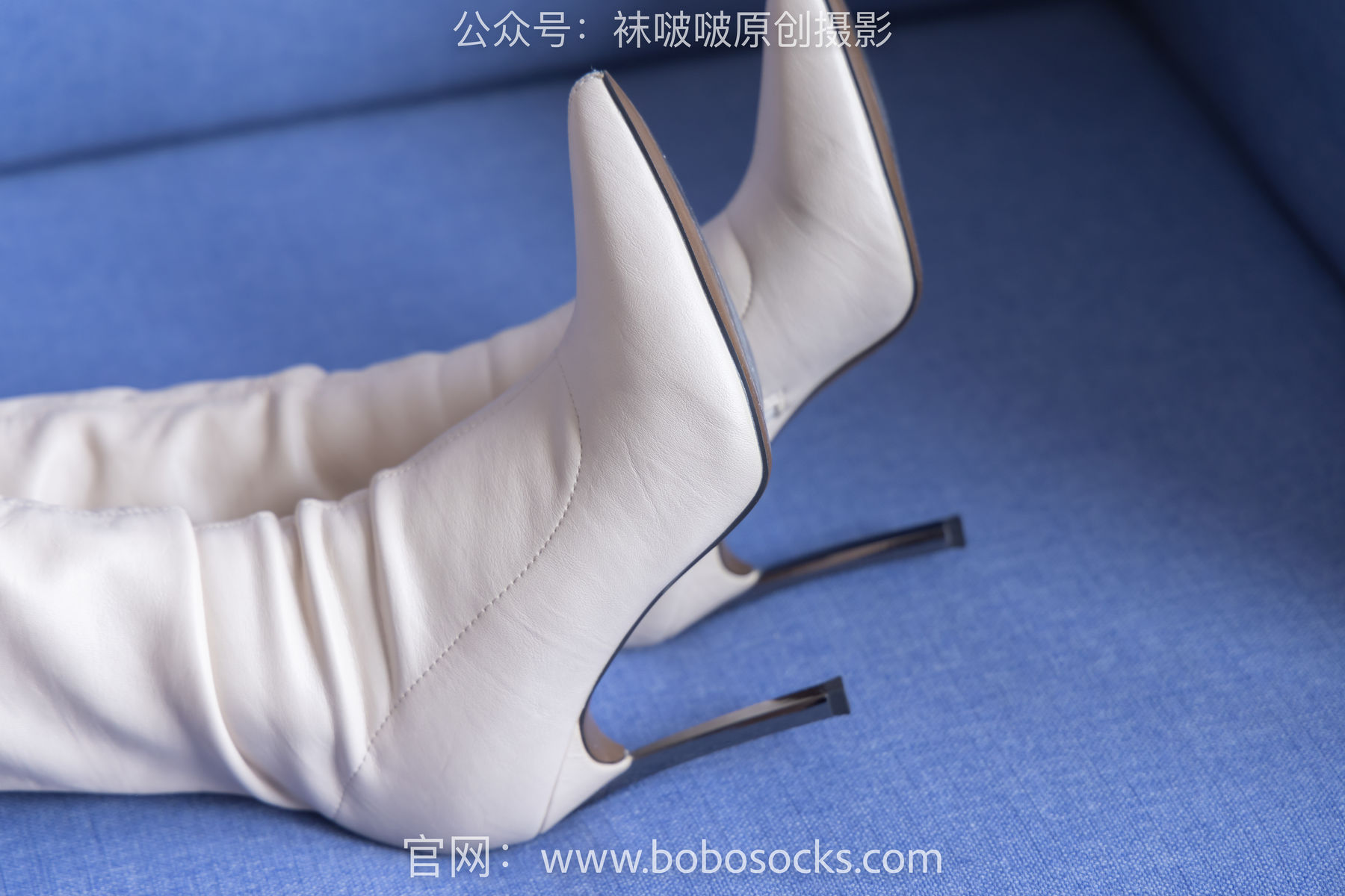 BoBoSocks袜啵啵 No.136 小甜豆-高跟长靴、白棉袜、裸足