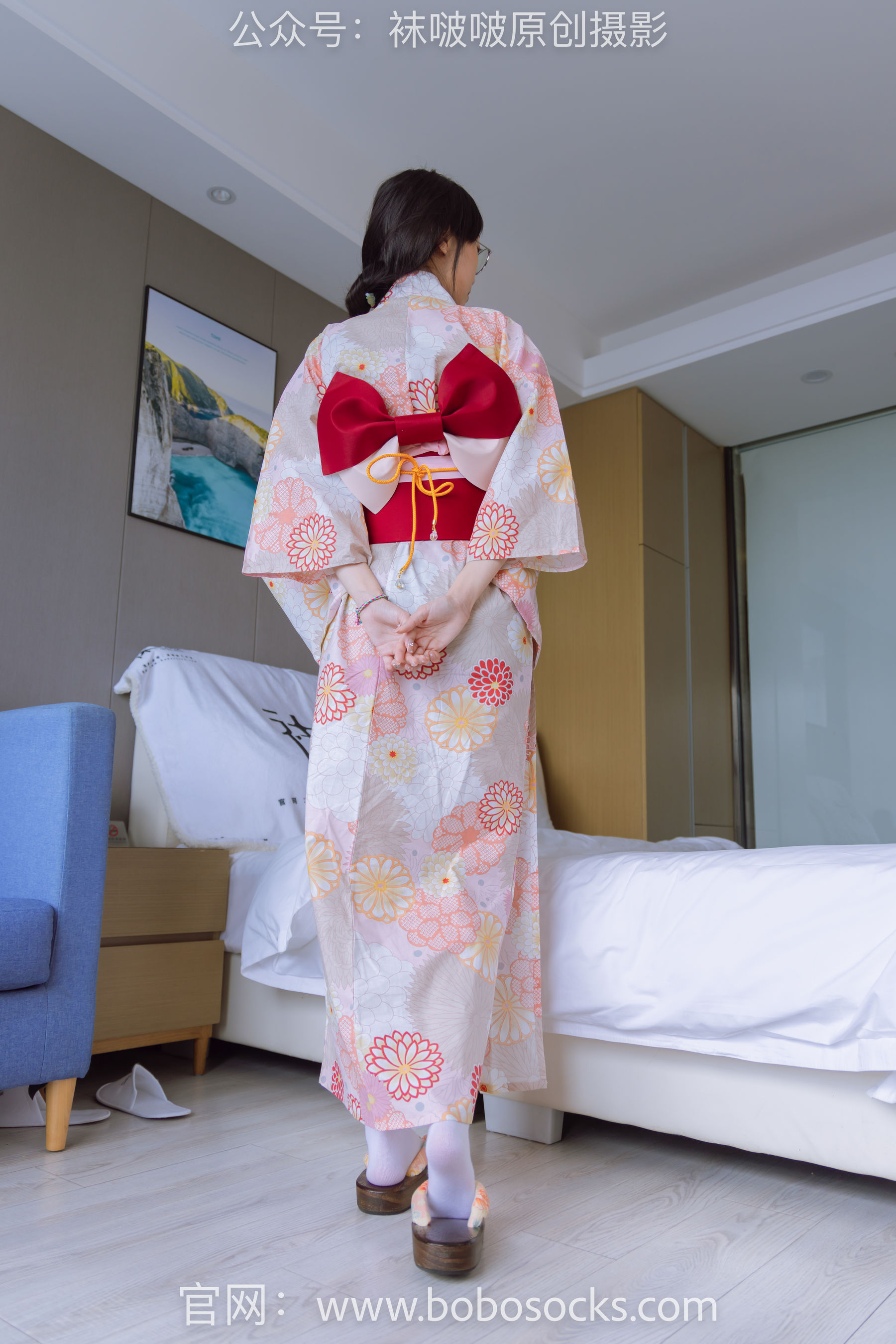 BoBoSocks袜啵啵 No.137 稚予-木屐、分指白棉袜、裸足、和风浴衣