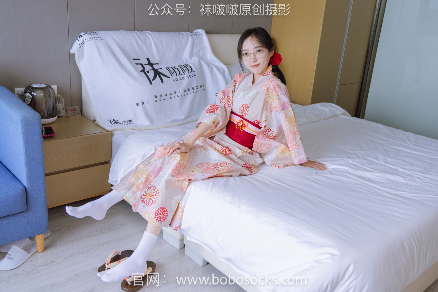 BoBoSocks袜啵啵 No.137 稚予-木屐、分指白棉袜、裸足、和风浴衣