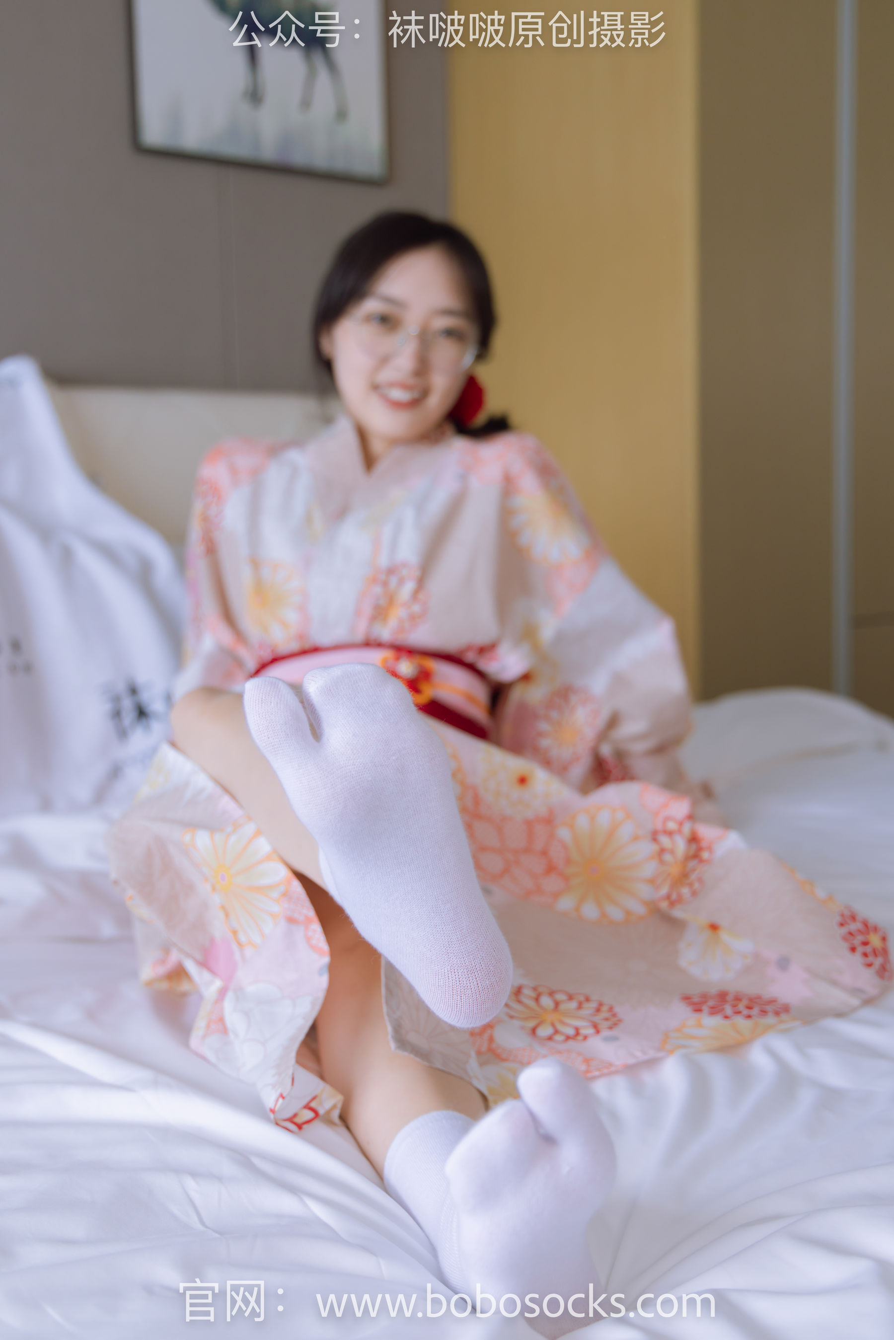 BoBoSocks袜啵啵 No.137 稚予-木屐、分指白棉袜、裸足、和风浴衣