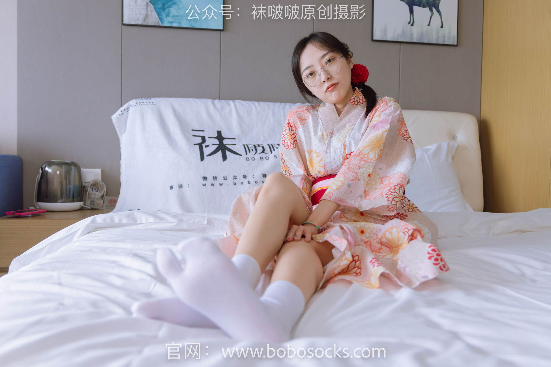 BoBoSocks袜啵啵 No.137 稚予-木屐、分指白棉袜、裸足、和风浴衣