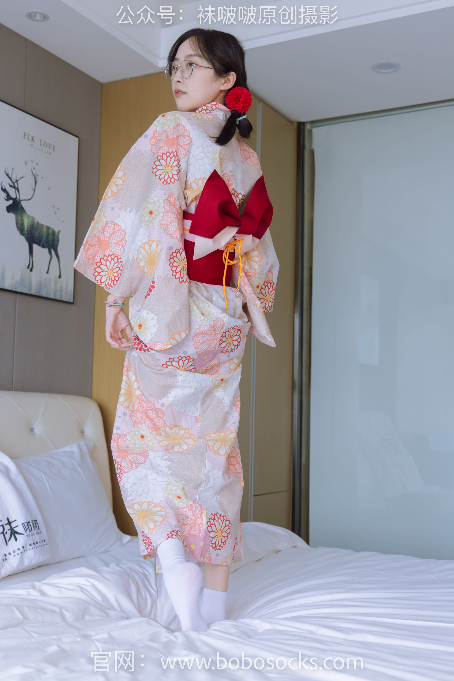 BoBoSocks袜啵啵 No.137 稚予-木屐、分指白棉袜、裸足、和风浴衣