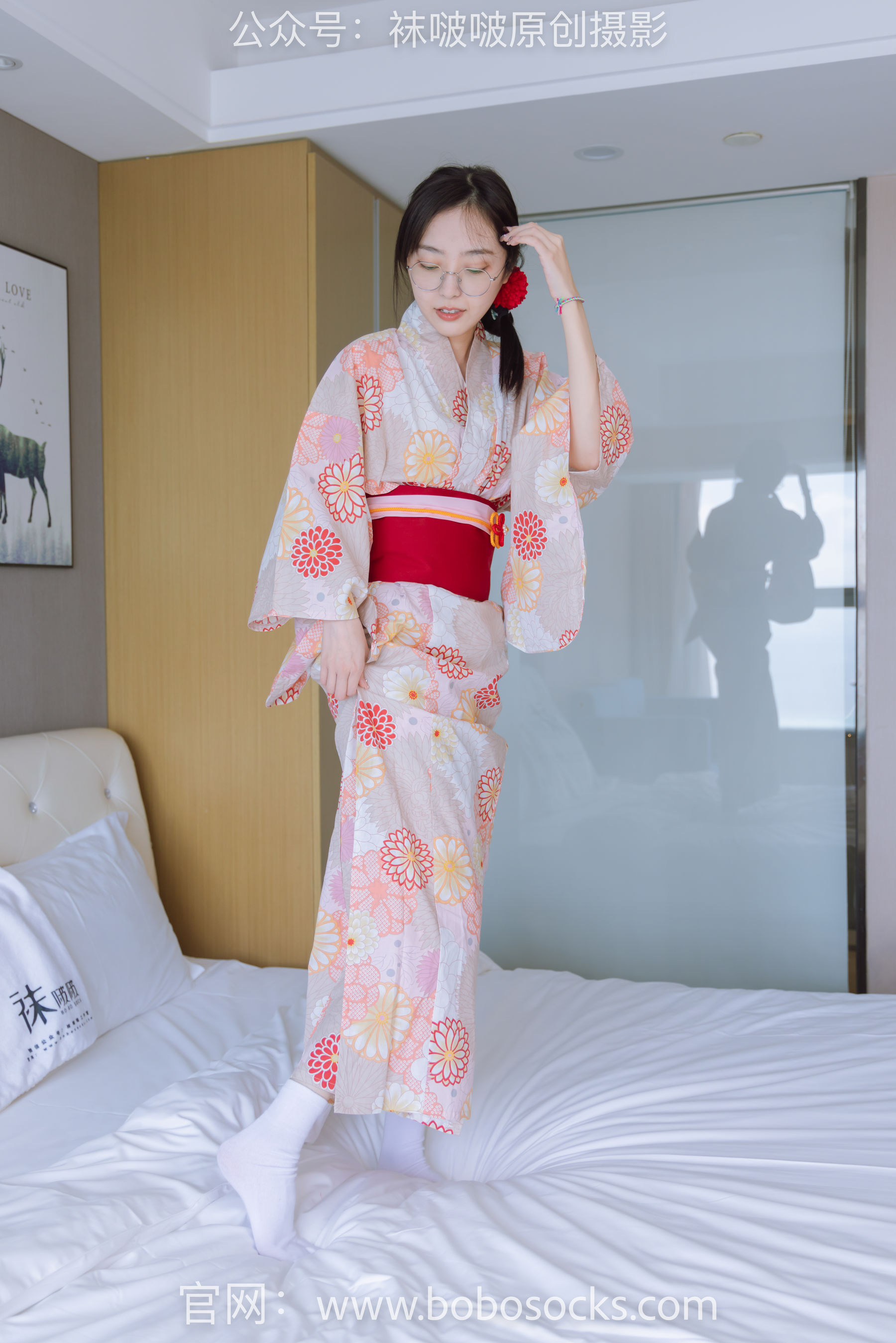 BoBoSocks袜啵啵 No.137 稚予-木屐、分指白棉袜、裸足、和风浴衣