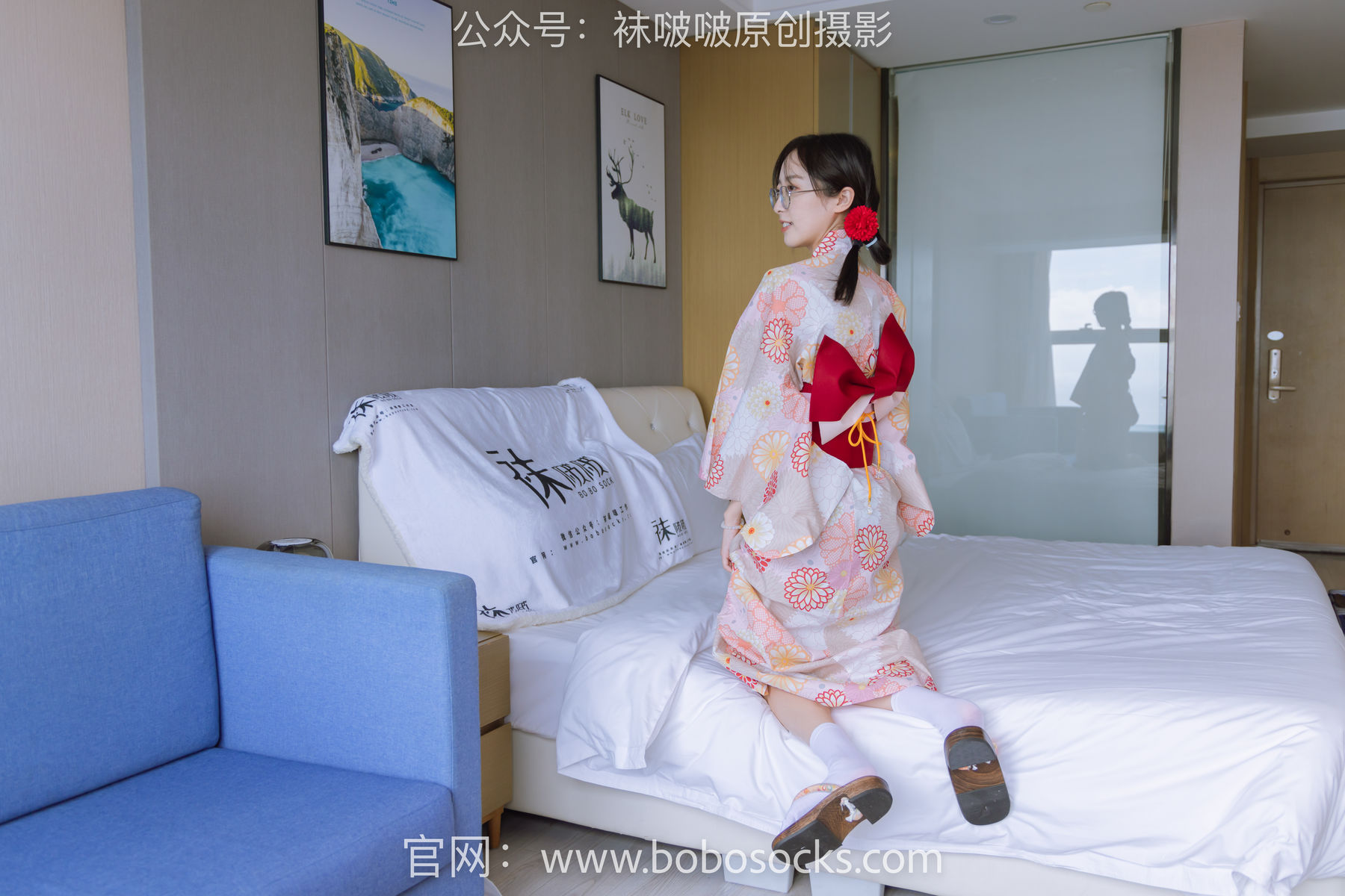 BoBoSocks袜啵啵 No.137 稚予-木屐、分指白棉袜、裸足、和风浴衣