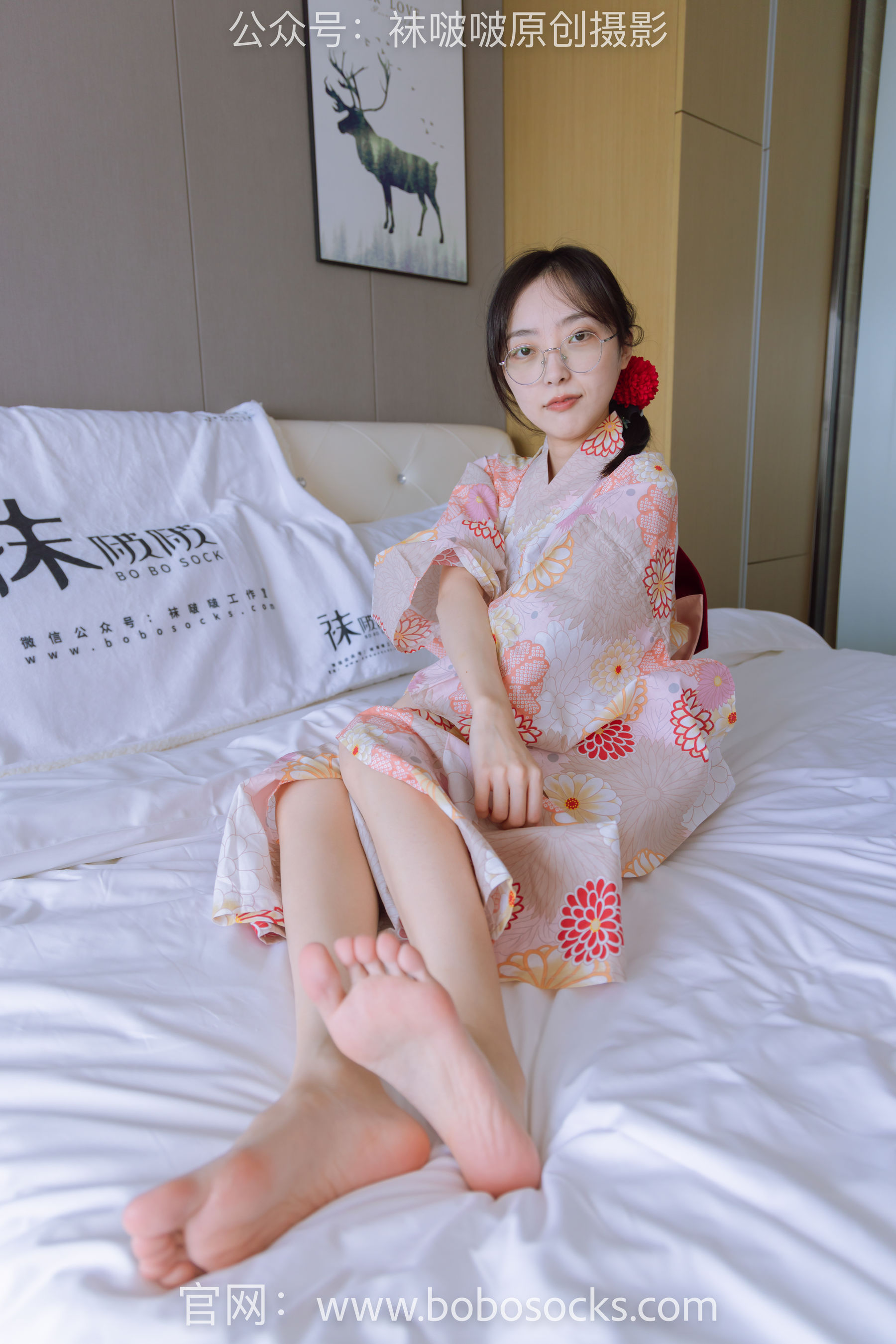 BoBoSocks袜啵啵 No.137 稚予-木屐、分指白棉袜、裸足、和风浴衣