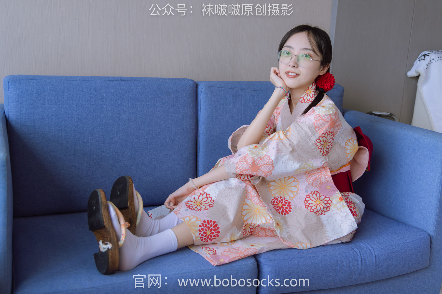BoBoSocks袜啵啵 No.137 稚予-木屐、分指白棉袜、裸足、和风浴衣