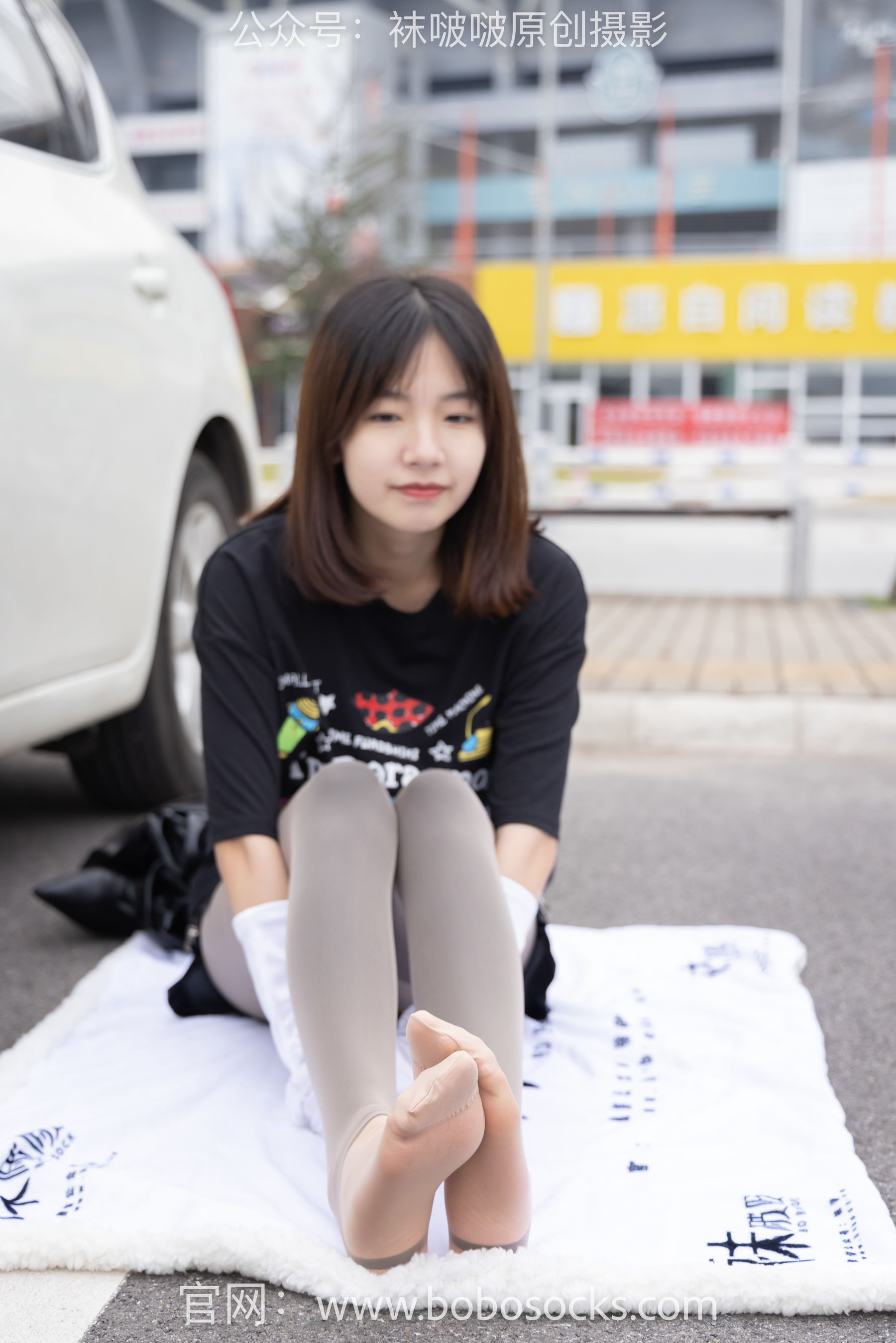 BoBoSocks袜啵啵 No.146 小甜豆-高跟长靴、黑色踩脚裤、肉丝
