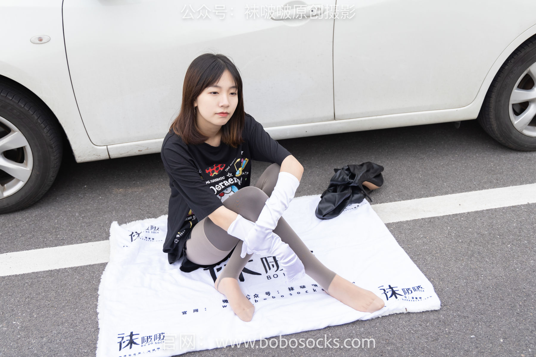 BoBoSocks袜啵啵 No.146 小甜豆-高跟长靴、黑色踩脚裤、肉丝