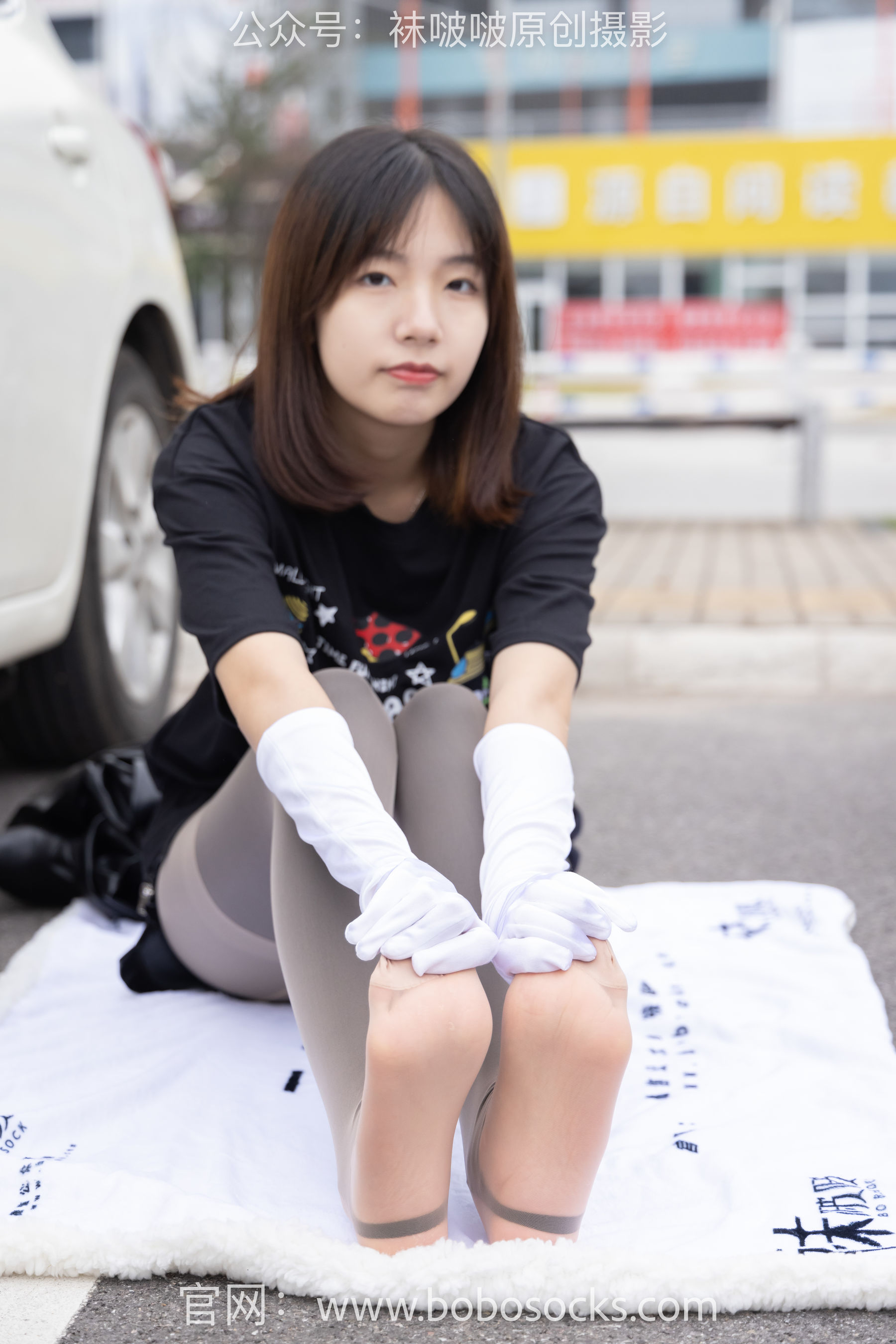 BoBoSocks袜啵啵 No.146 小甜豆-高跟长靴、黑色踩脚裤、肉丝