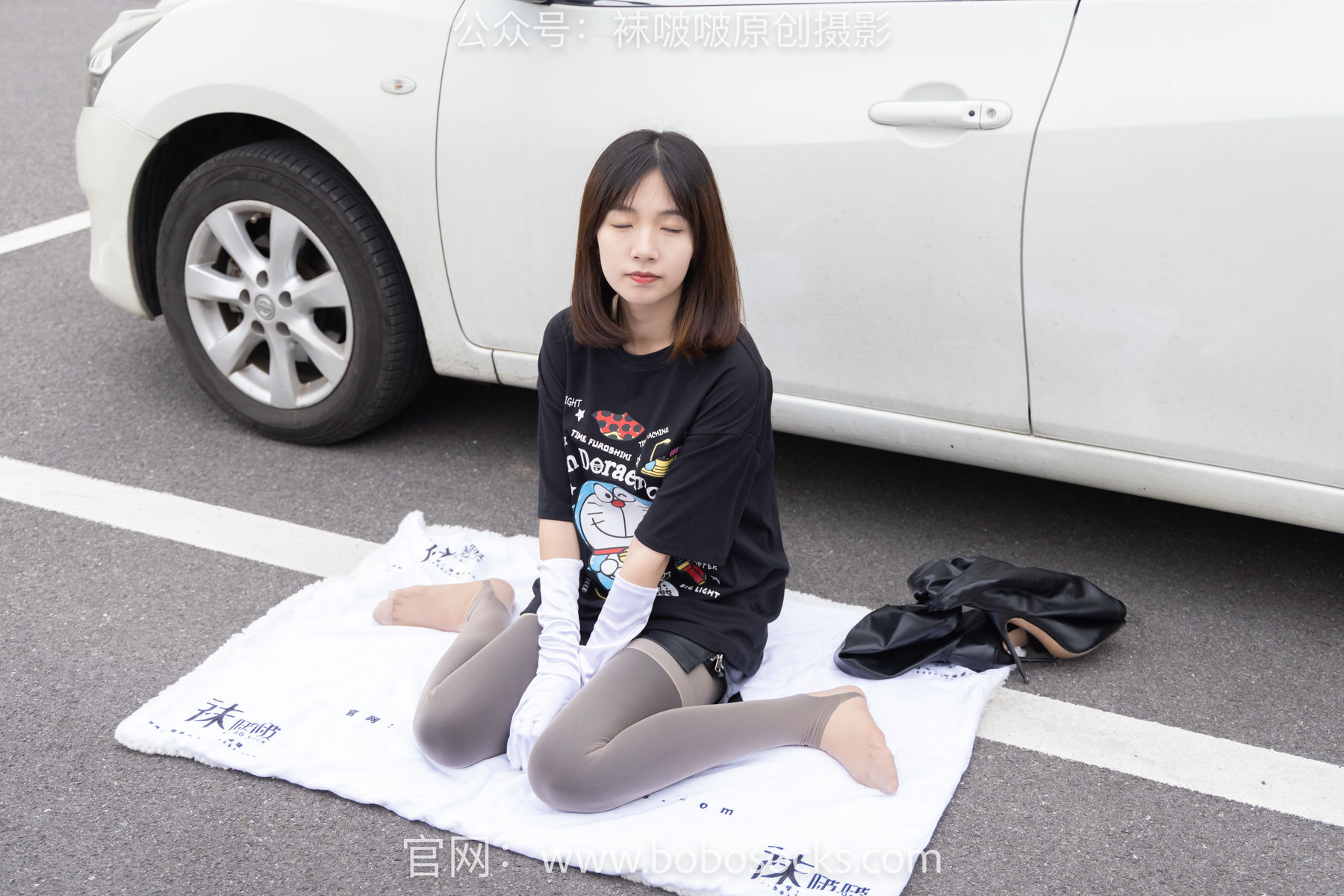 BoBoSocks袜啵啵 No.146 小甜豆-高跟长靴、黑色踩脚裤、肉丝