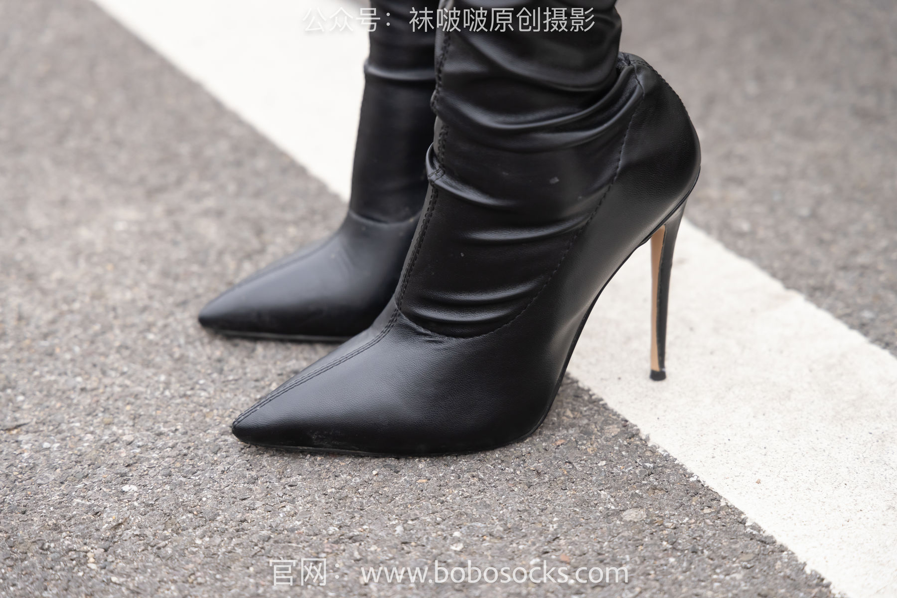 BoBoSocks袜啵啵 No.146 小甜豆-高跟长靴、黑色踩脚裤、肉丝