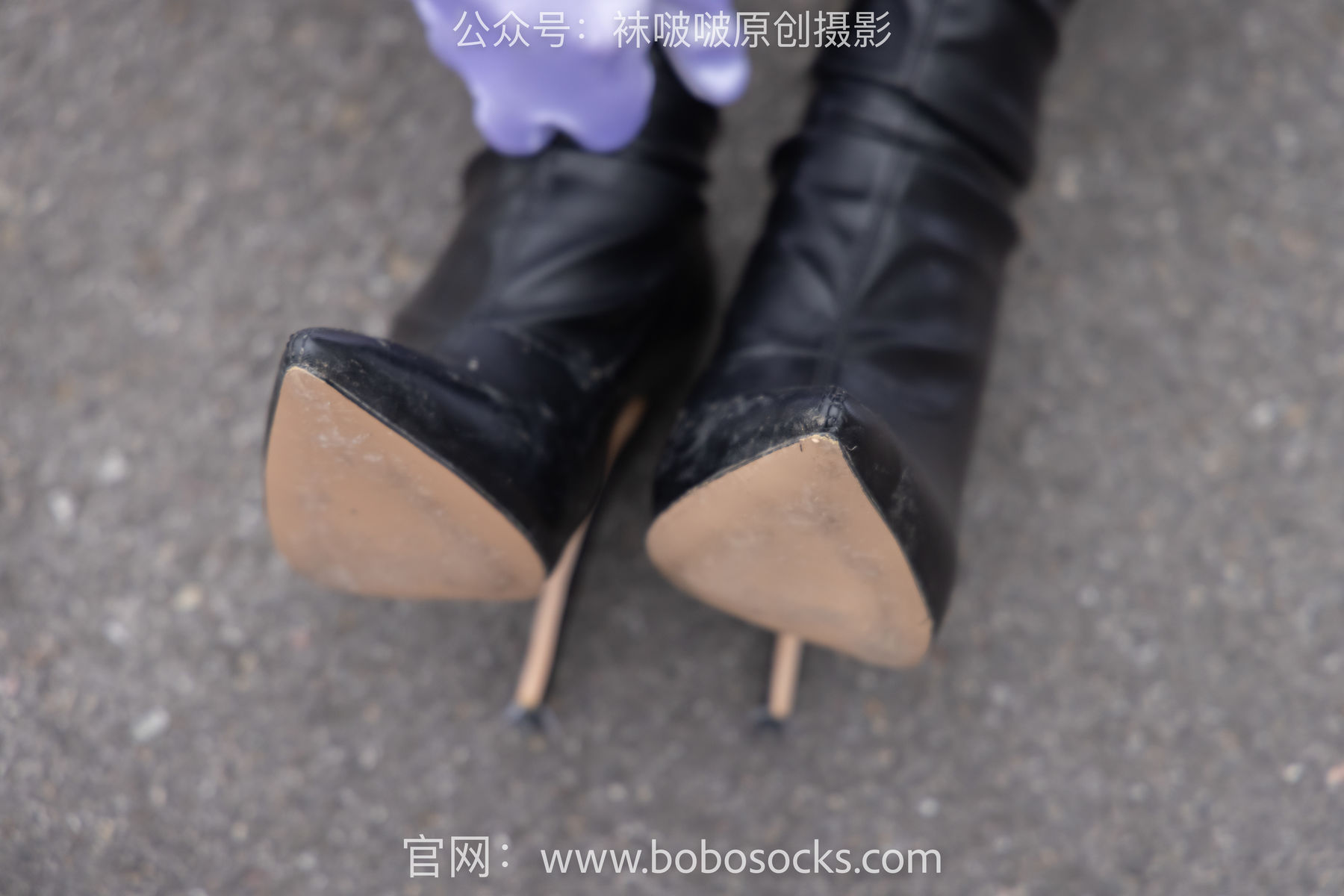 BoBoSocks袜啵啵 No.146 小甜豆-高跟长靴、黑色踩脚裤、肉丝