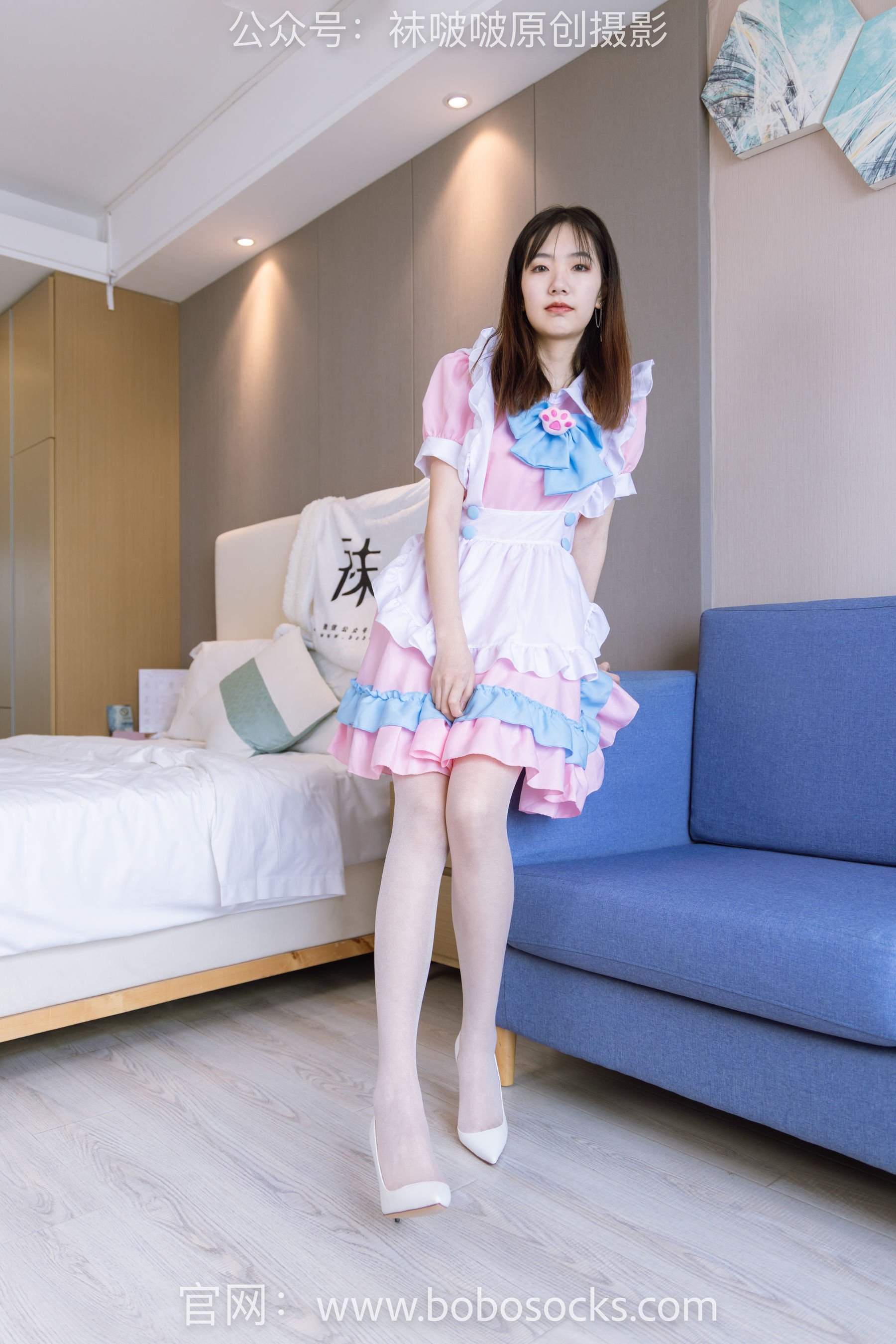BoBoSocks袜啵啵 No.154 小甜豆-两双高跟鞋、珠光白丝、女仆装