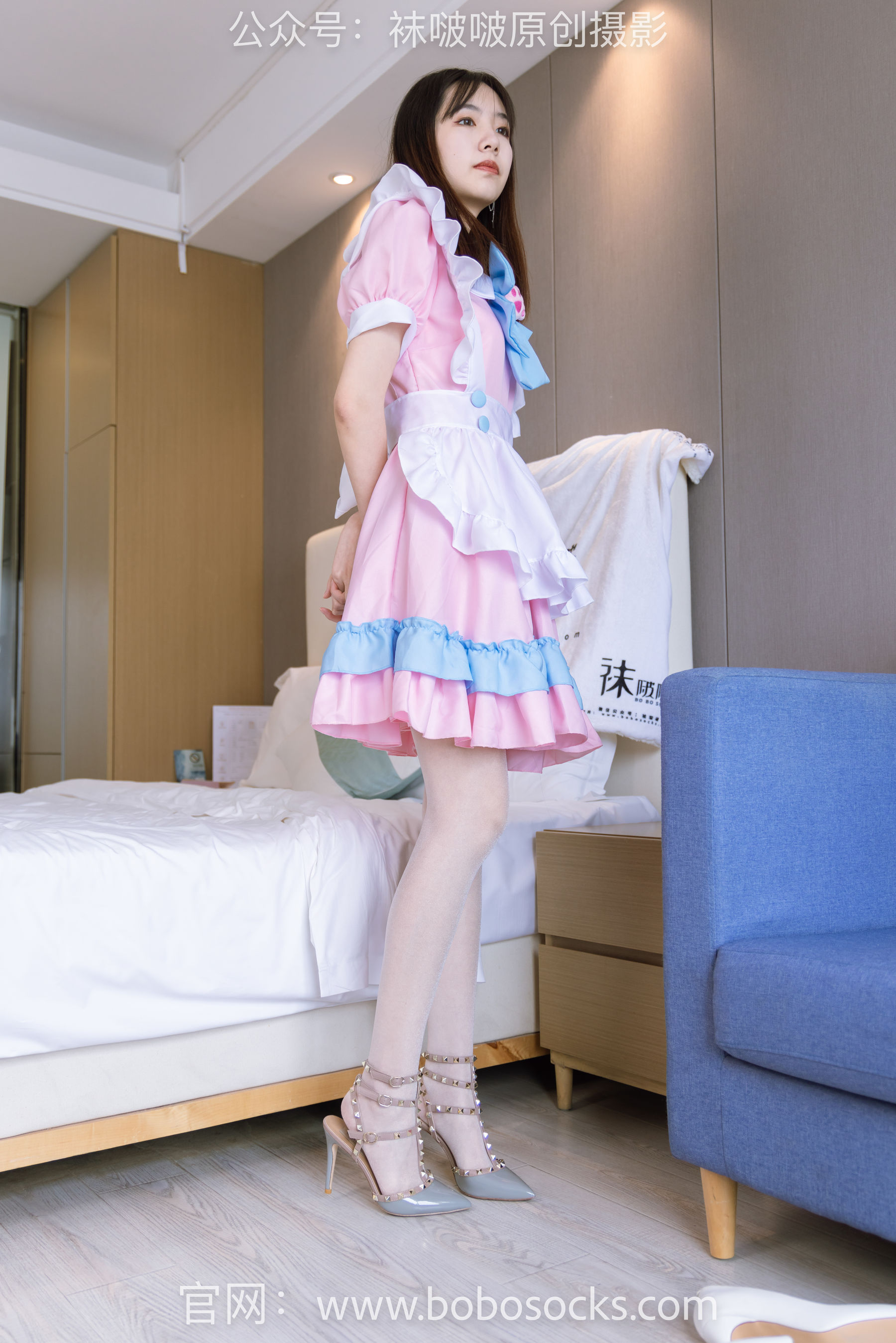 BoBoSocks袜啵啵 No.154 小甜豆-两双高跟鞋、珠光白丝、女仆装