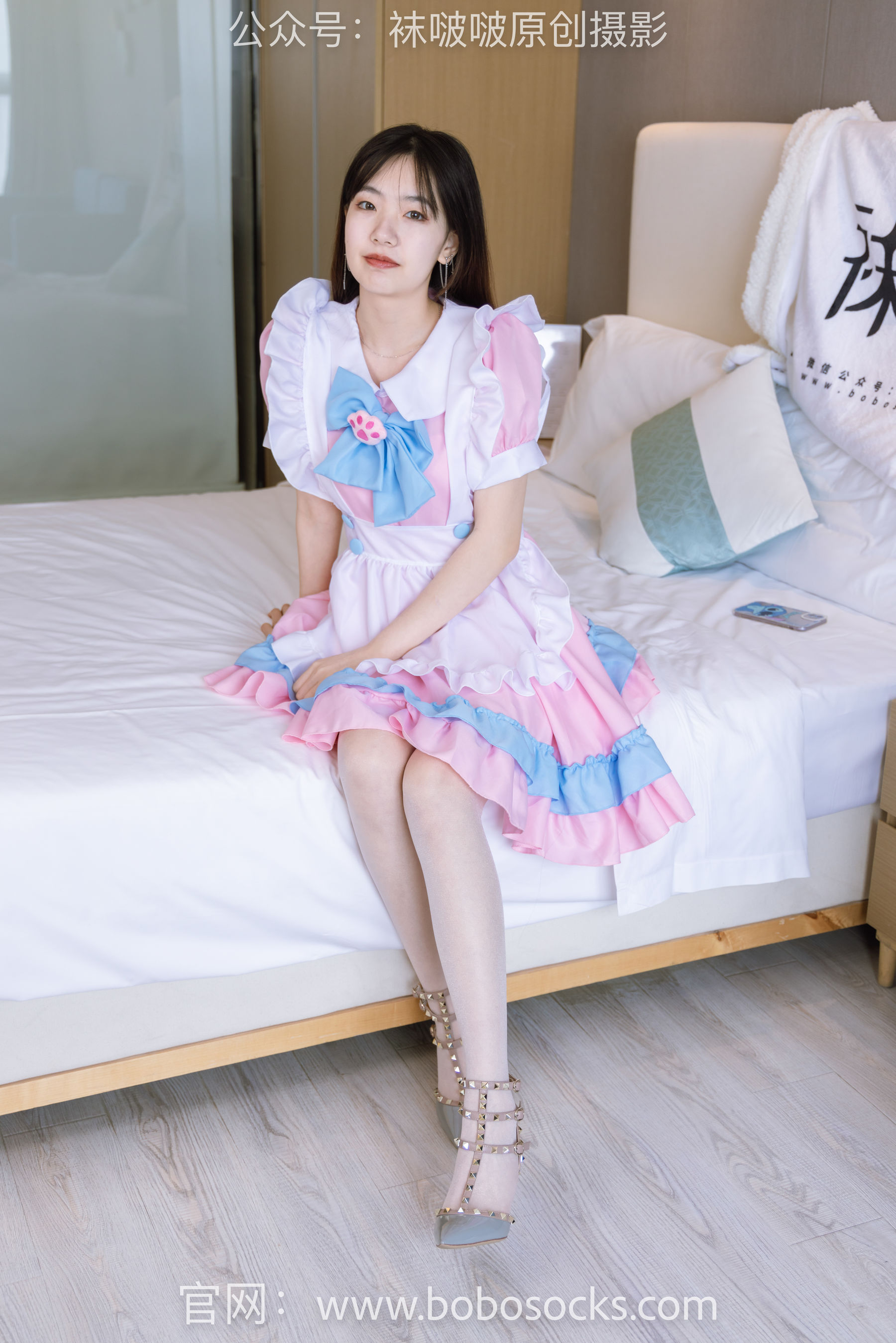 BoBoSocks袜啵啵 No.154 小甜豆-两双高跟鞋、珠光白丝、女仆装