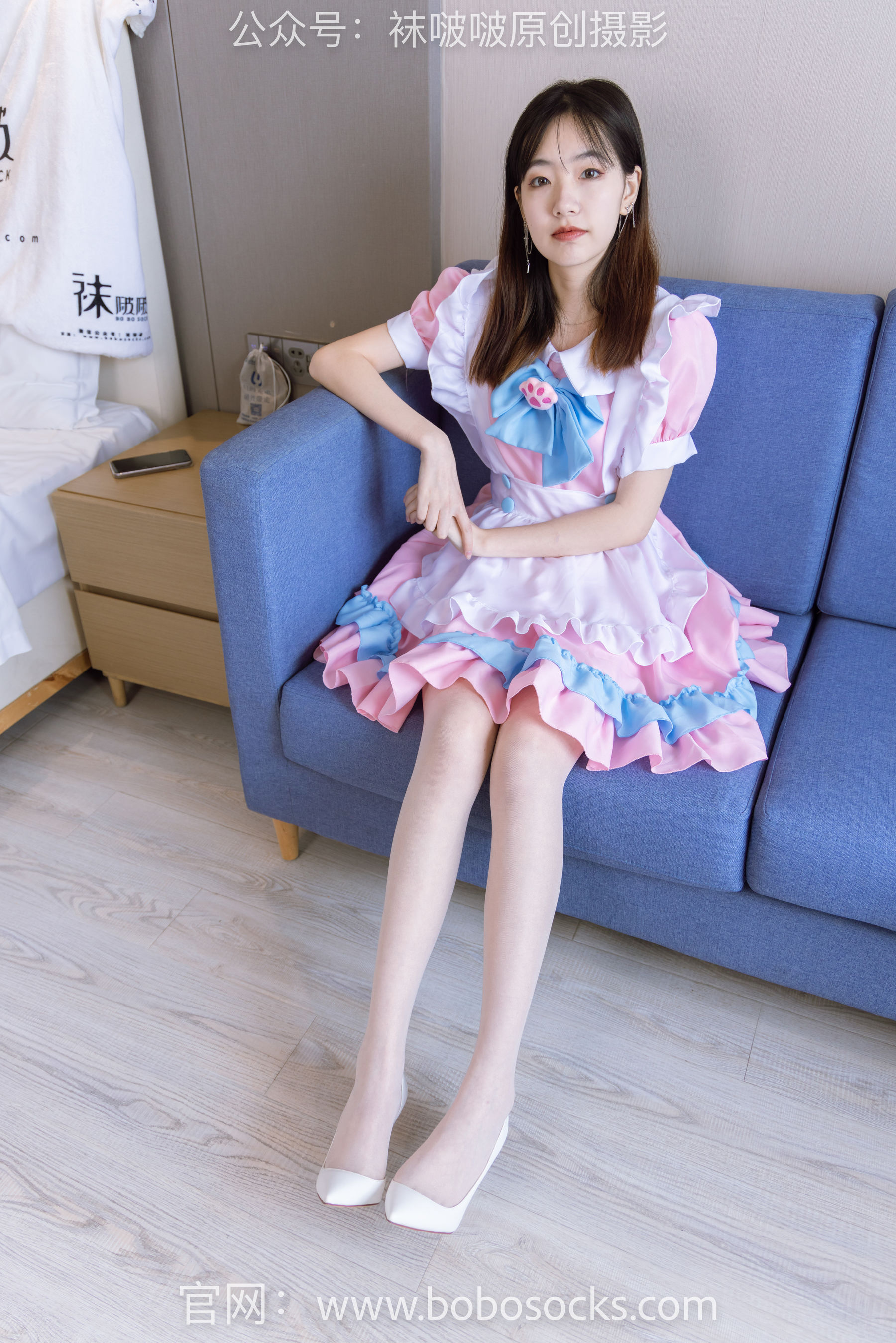 BoBoSocks袜啵啵 No.154 小甜豆-两双高跟鞋、珠光白丝、女仆装