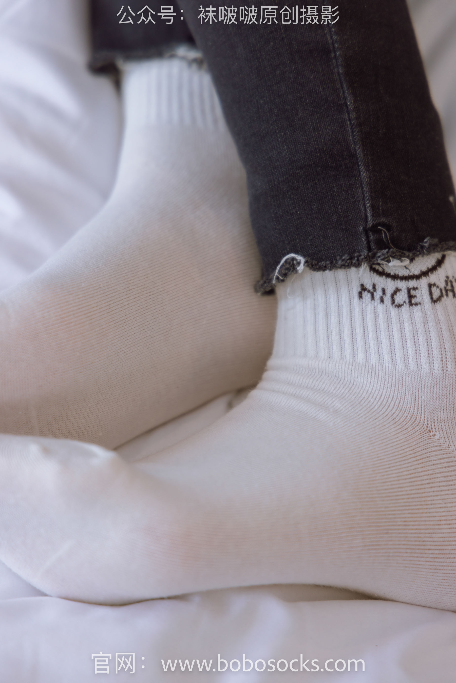 BoBoSocks袜啵啵 No.158 小甜豆-高跟长靴、白棉袜、裸足
