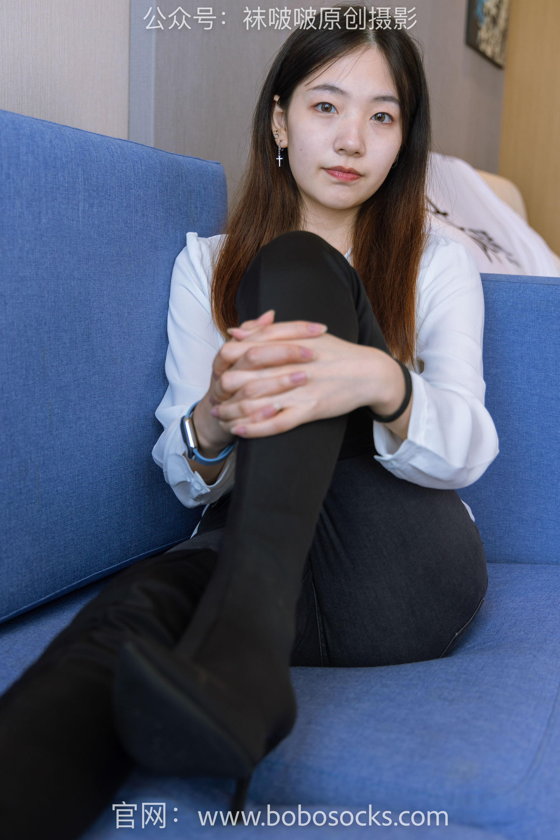 BoBoSocks袜啵啵 No.158 小甜豆-高跟长靴、白棉袜、裸足