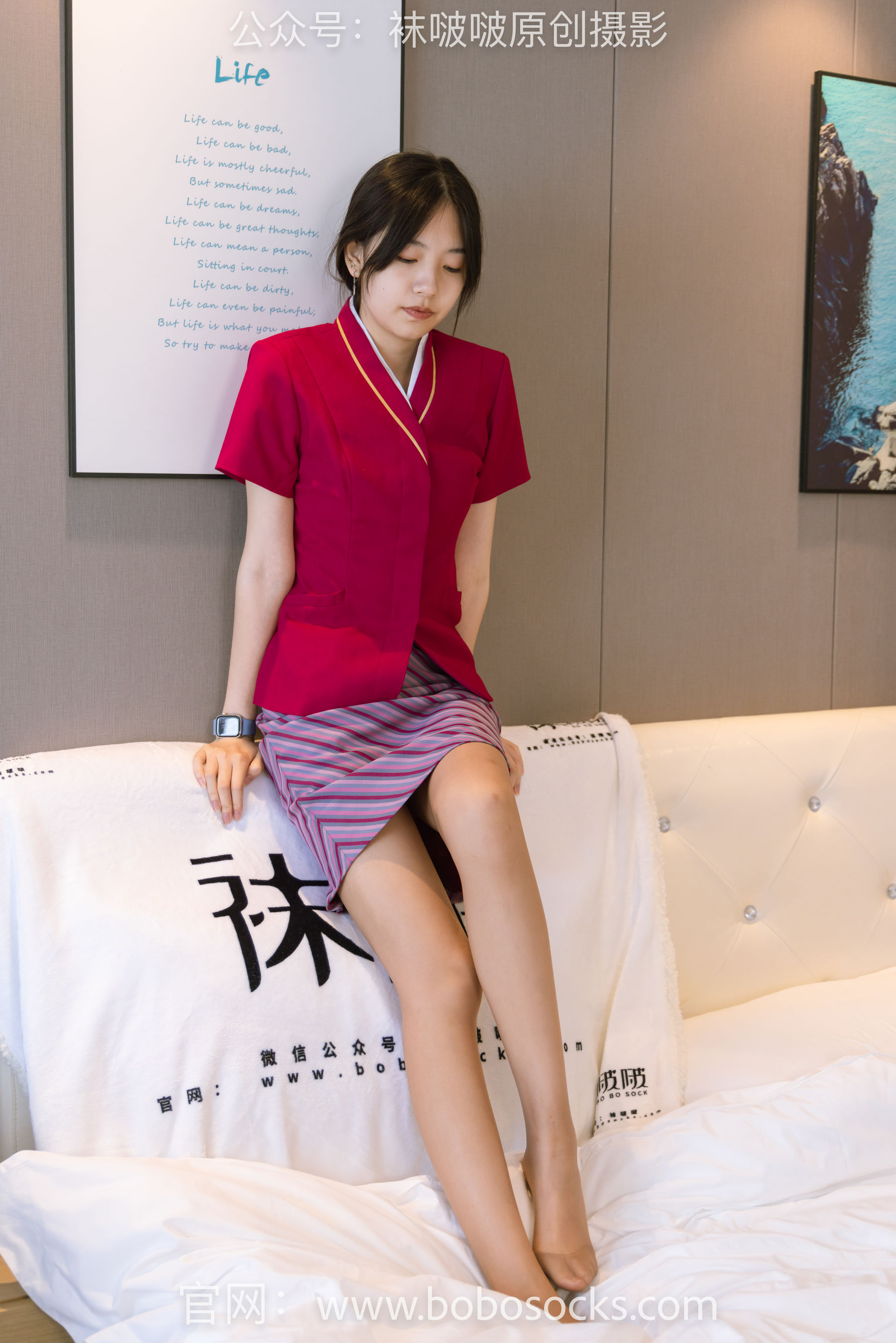 BoBoSocks袜啵啵 No.159 小甜豆-平底鞋、咖啡丝、空姐制服